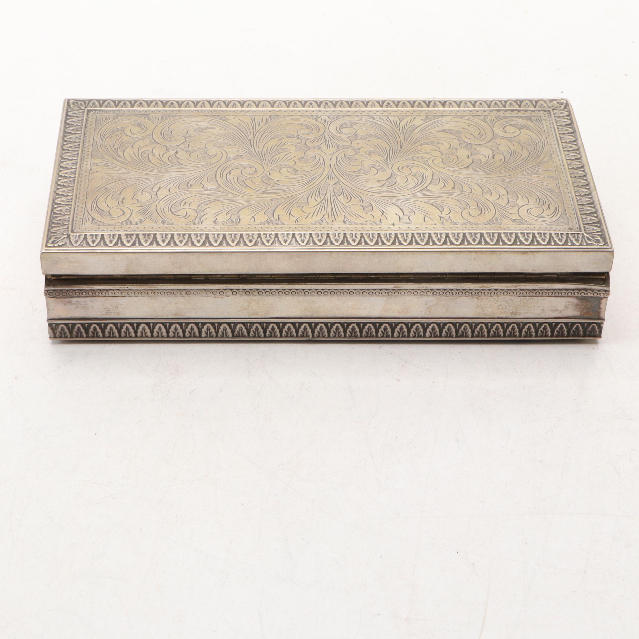 John Derian Photographic Glass Tray with Embossed Decorative Metal Boxes