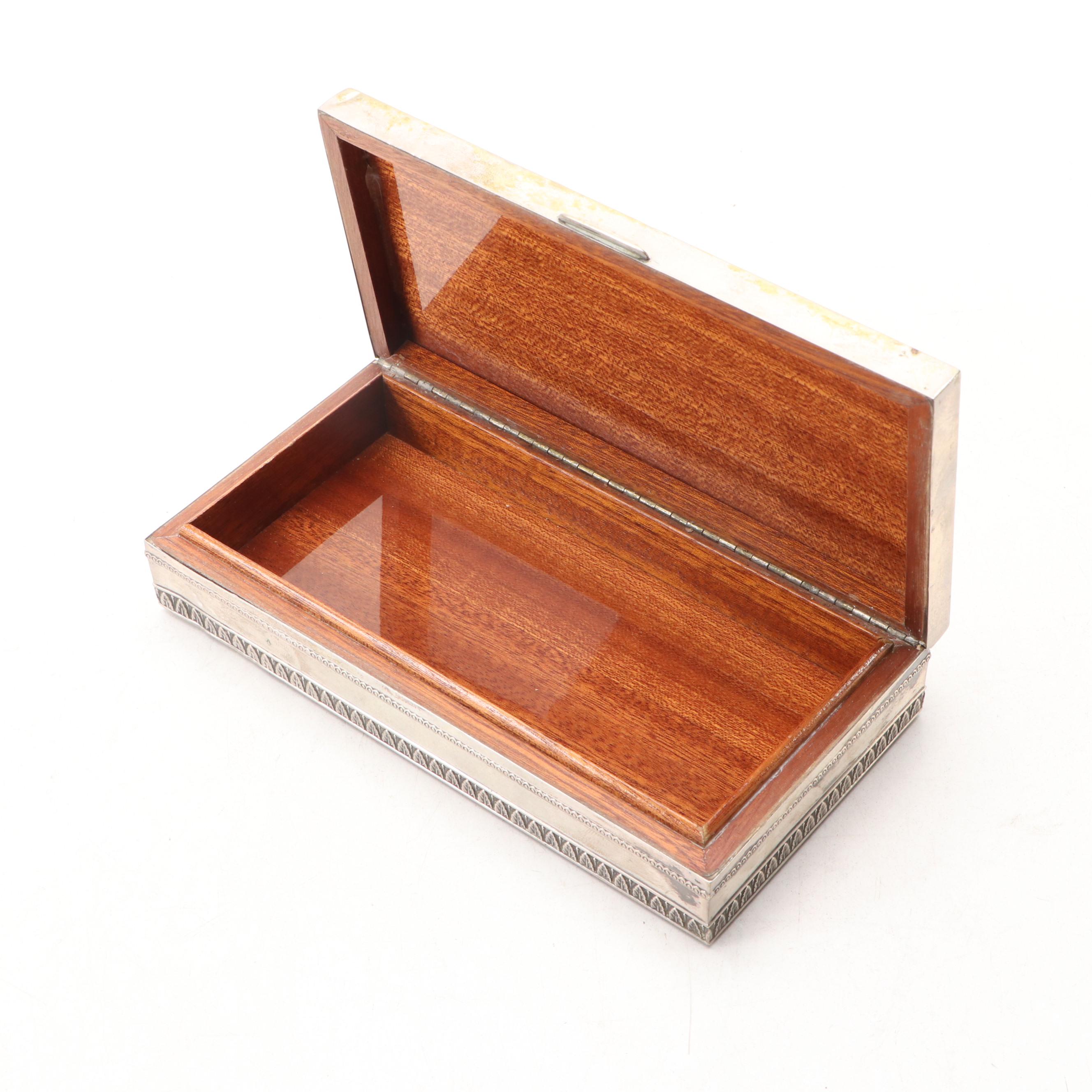 John Derian Photographic Glass Tray with Embossed Decorative Metal Boxes