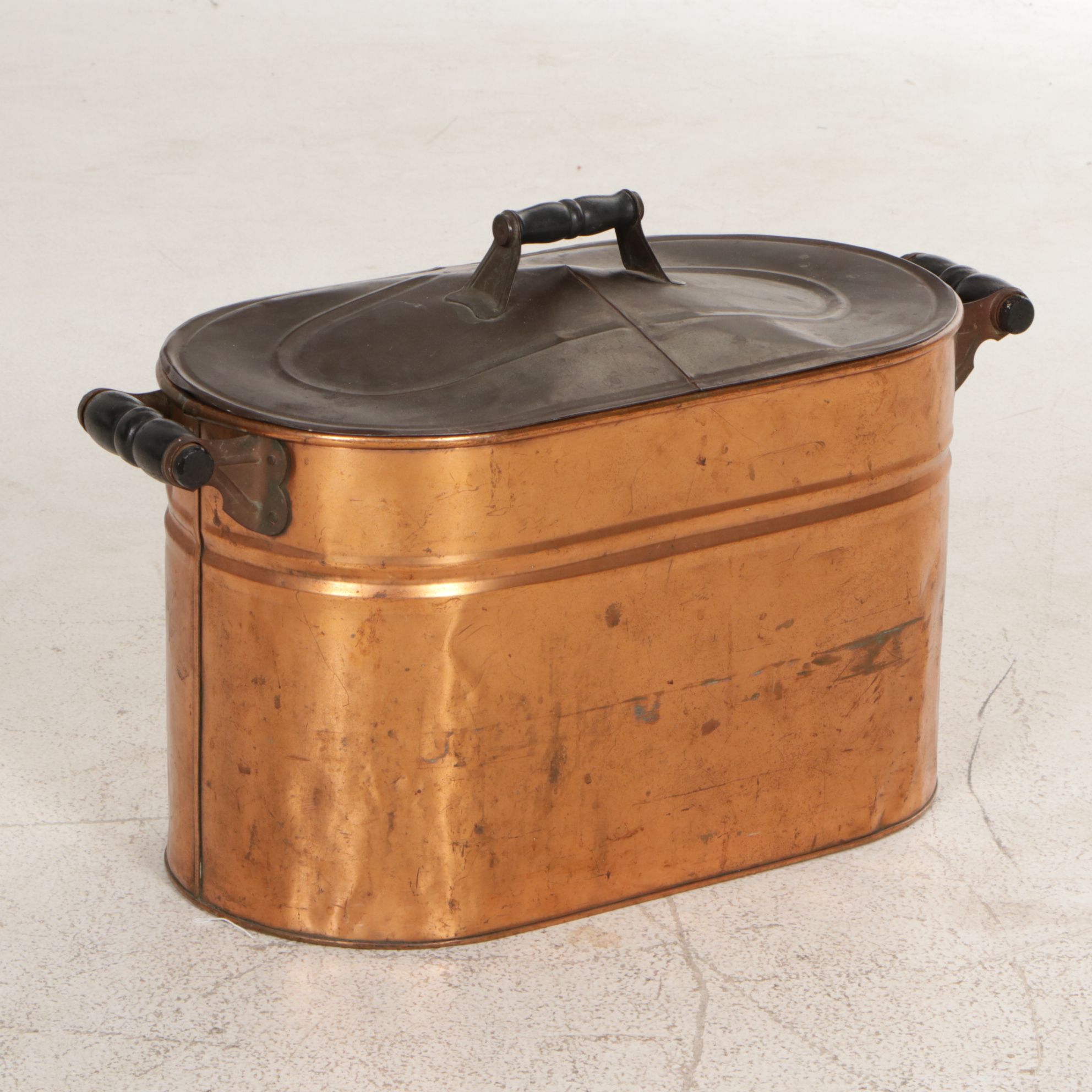 Copper Boiler Tub with Lid, 20th Century