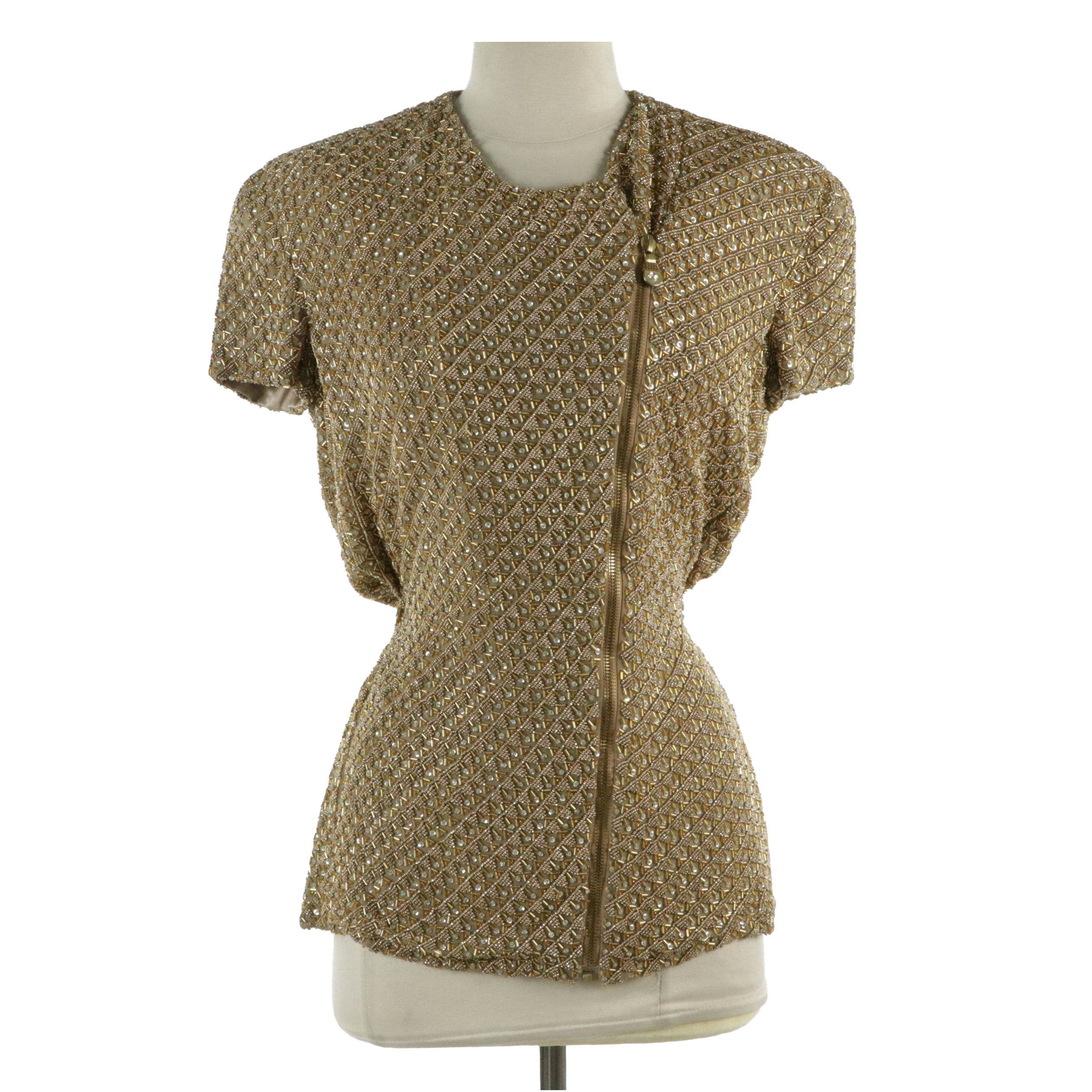 Giorgio Armani Beaded Silk Top