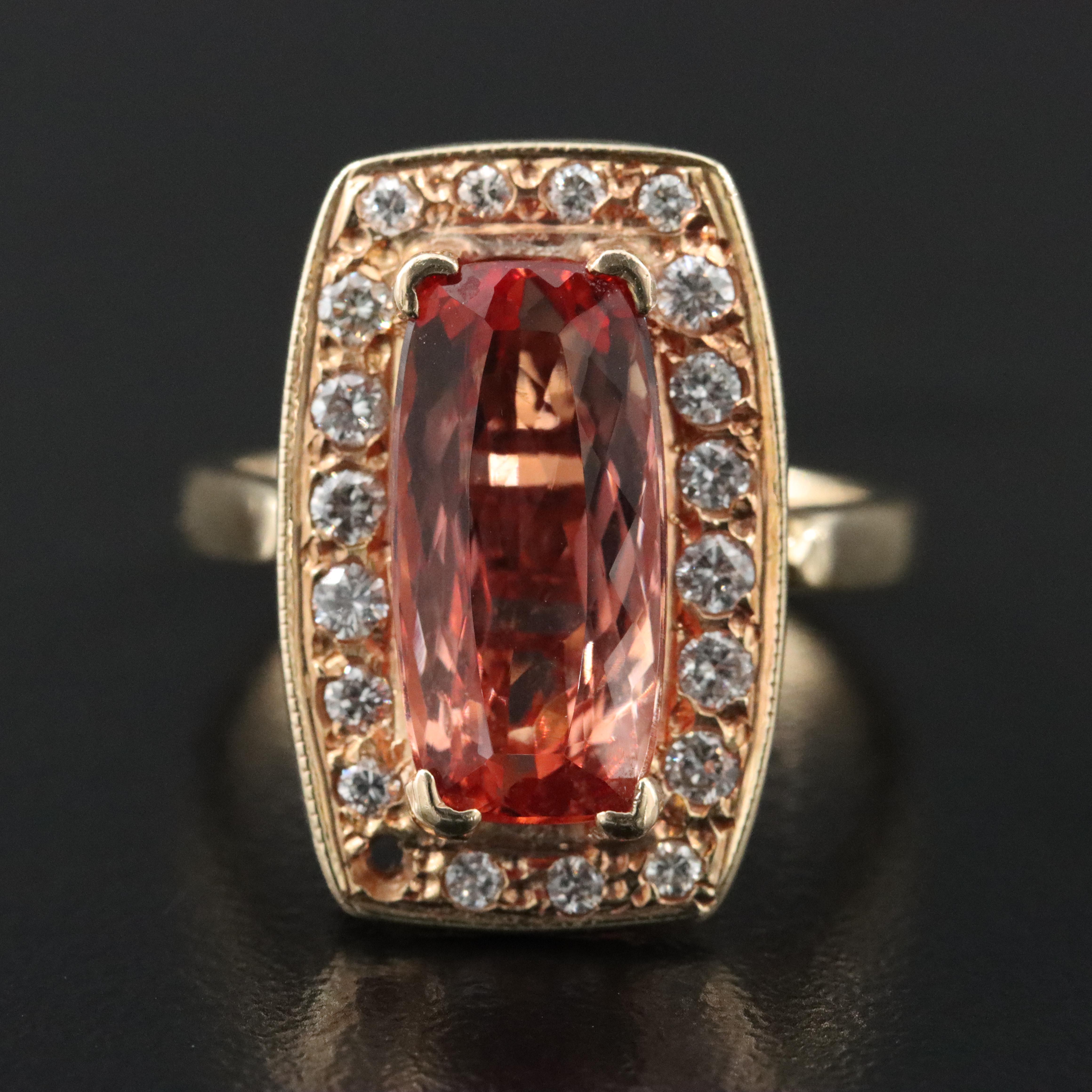 14K Topaz and 0.50 CTW Diamond Ring