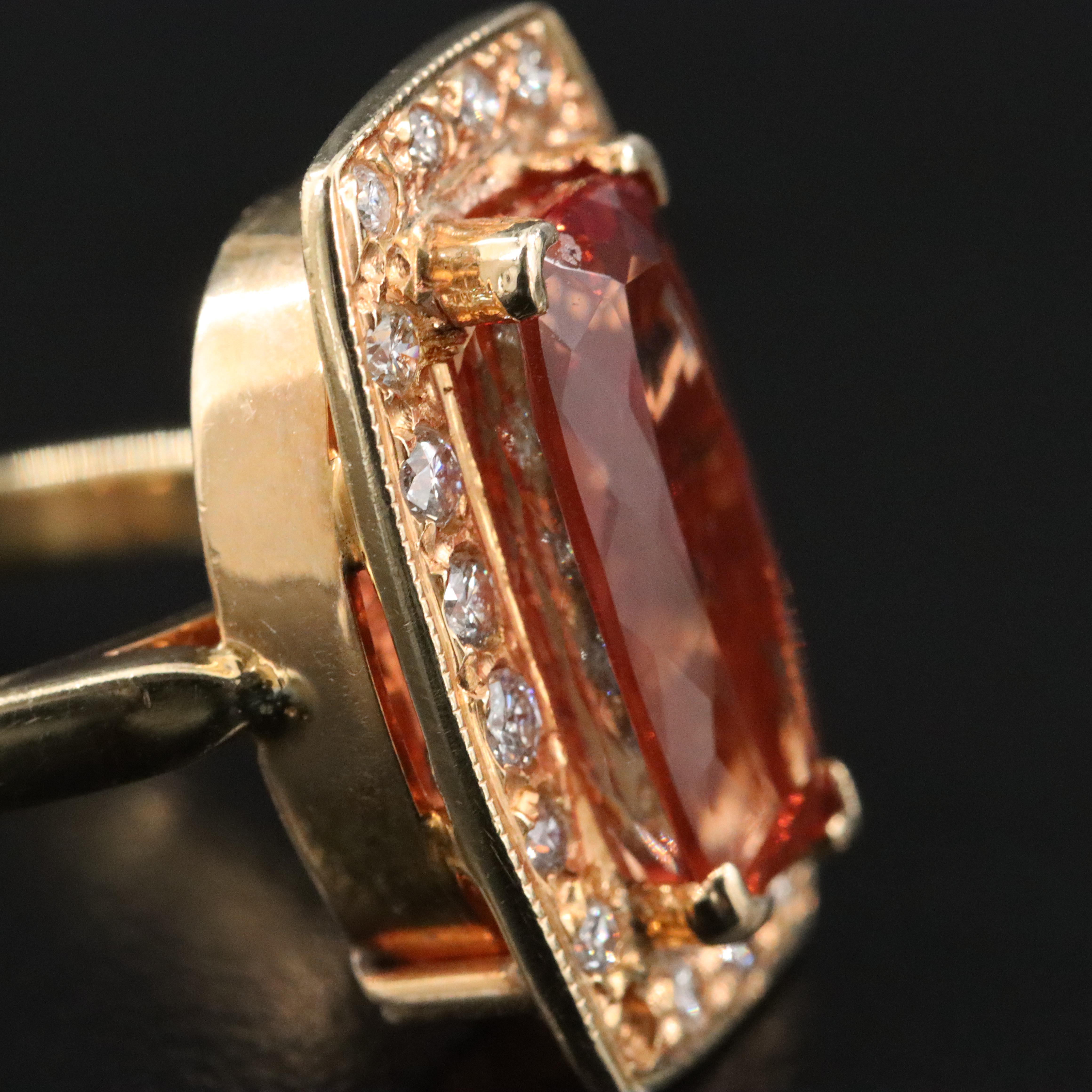 14K Topaz and 0.50 CTW Diamond Ring