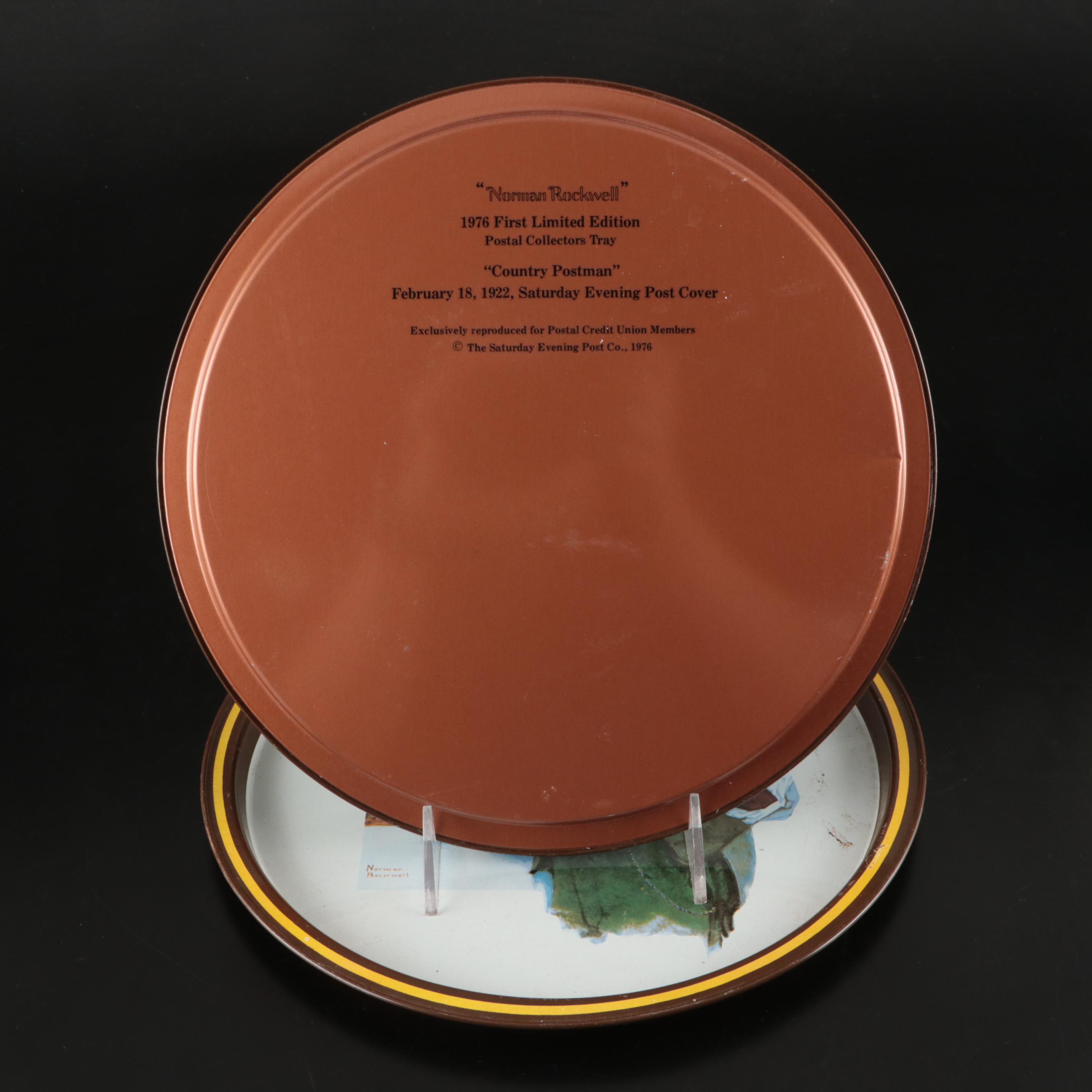 Postal Credit Union "Norman Rockwell" Trays with Coca-Cola Tumblers and More