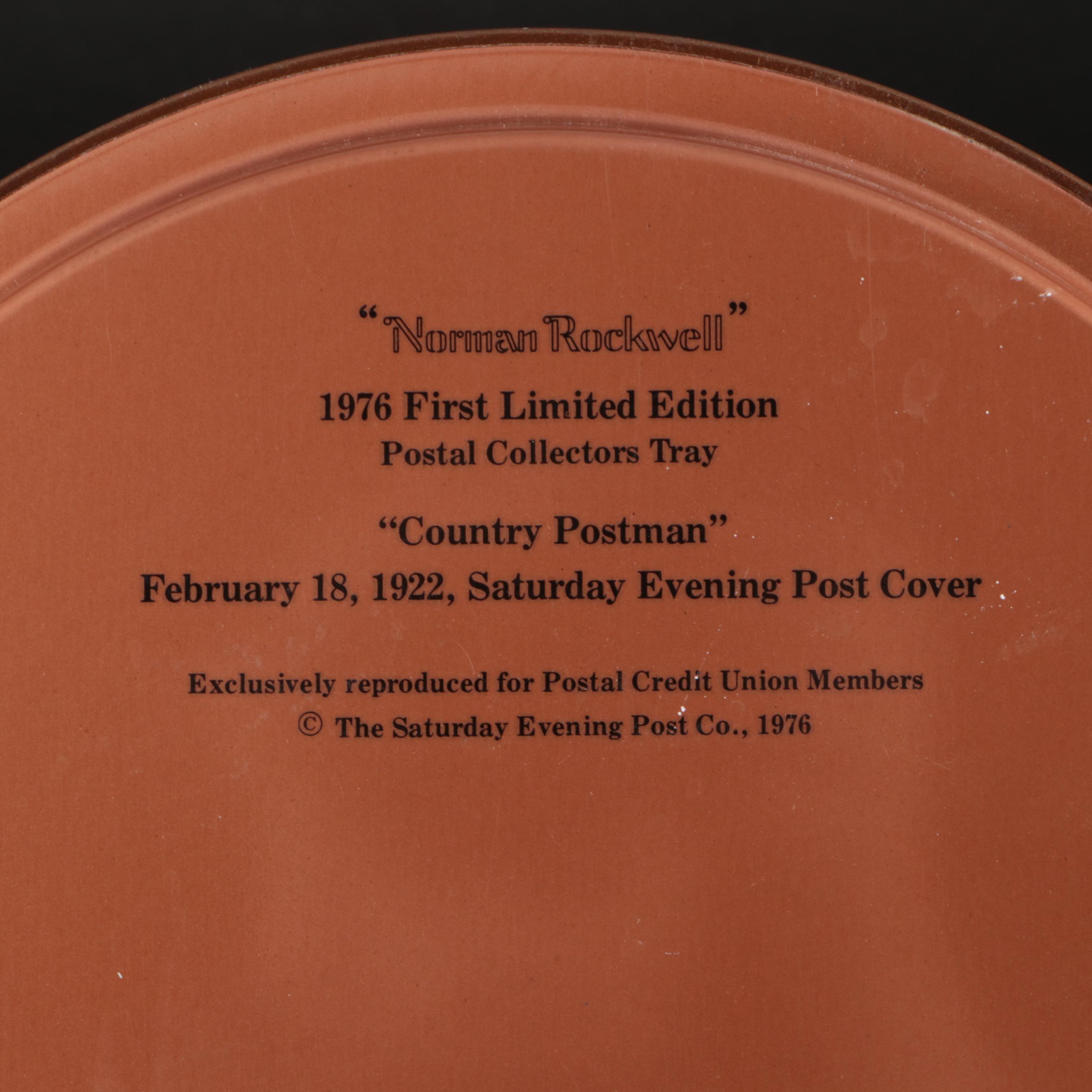 Postal Credit Union "Norman Rockwell" Trays with Coca-Cola Tumblers and More