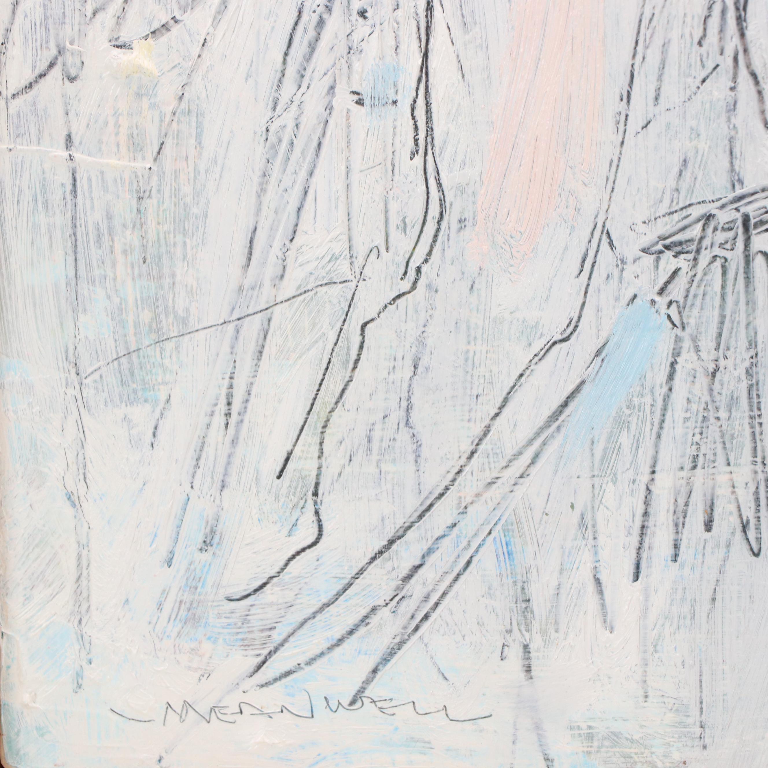 Jack Meanwell Impasto Oil Painting of Three Female Nudes, 1977