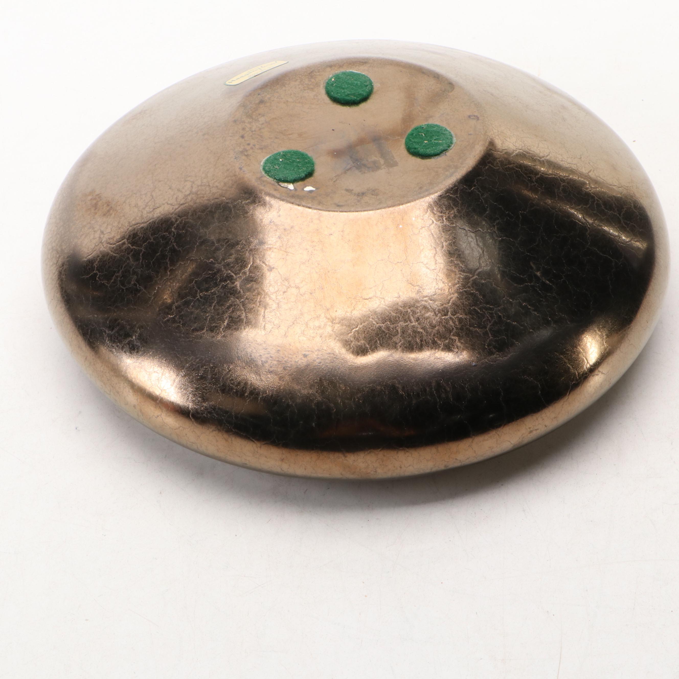 Haeger Pottery Ikebana Vase with Other Metallic Finish Ceramic Vase