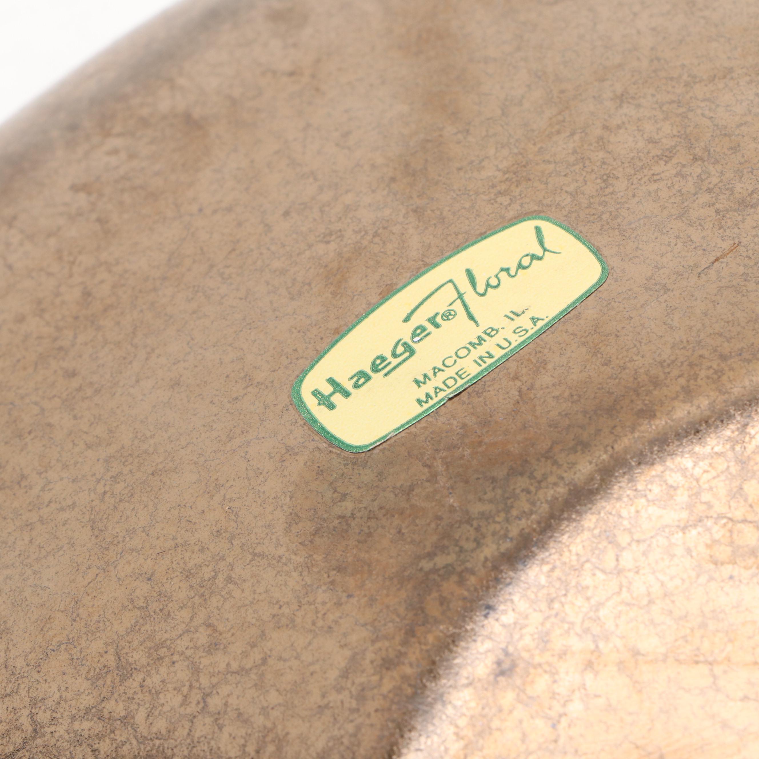 Haeger Pottery Ikebana Vase with Other Metallic Finish Ceramic Vase