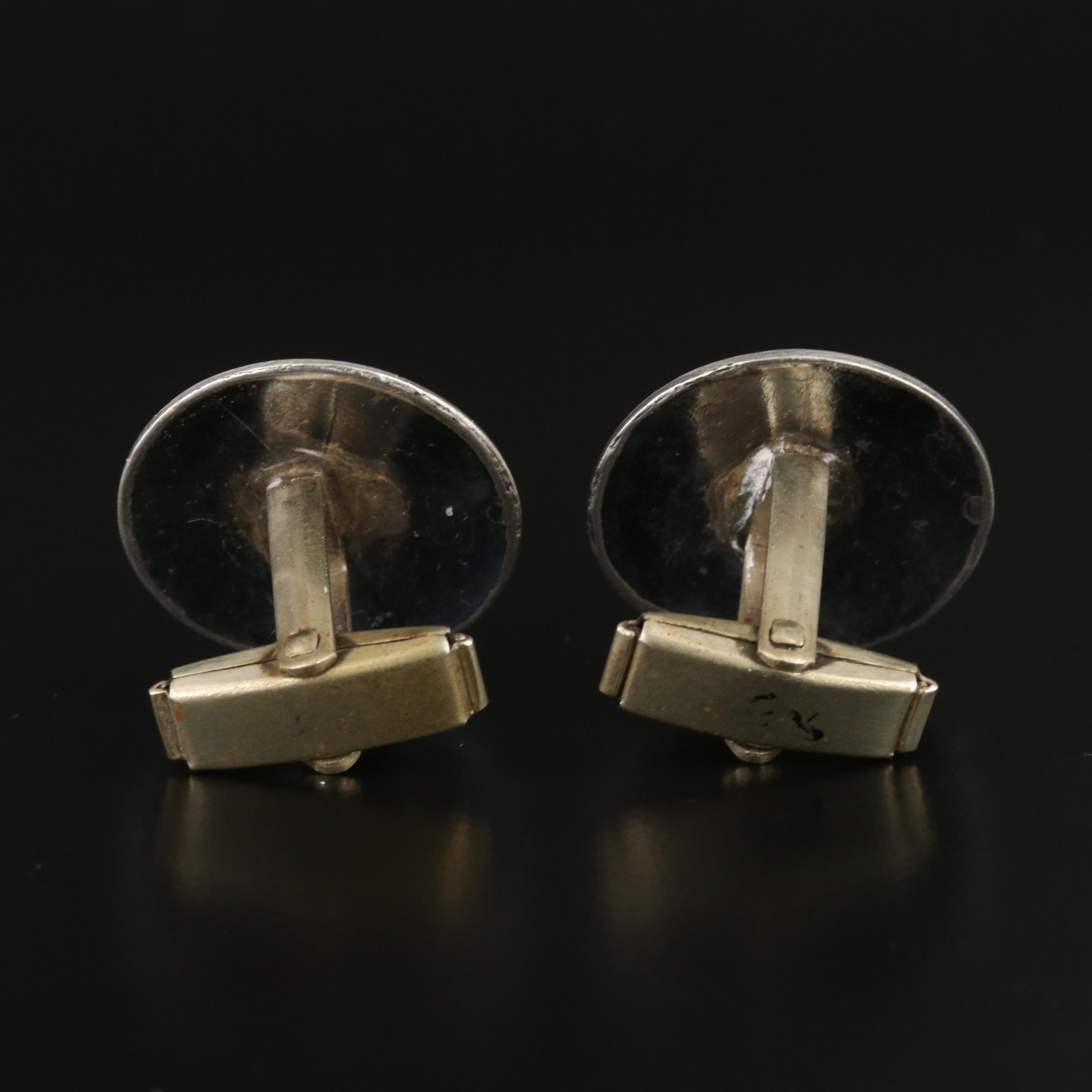 Southwestern 950 Silver Overlay Bird Cufflinks