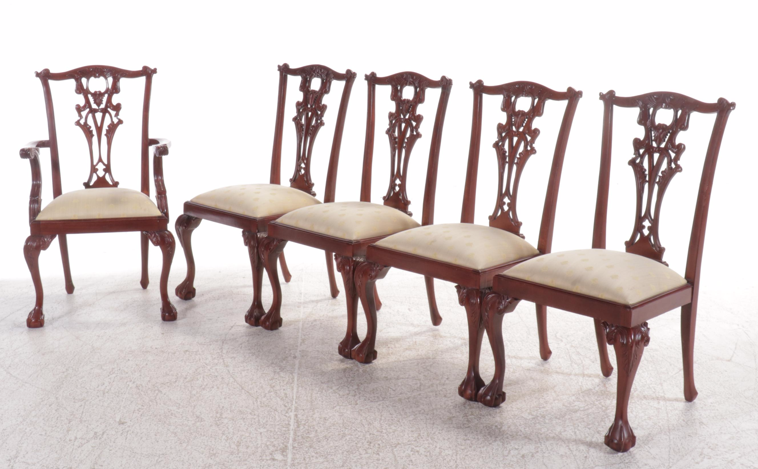 Set of Ten Chippendale Style Mahogany Dining Chairs
