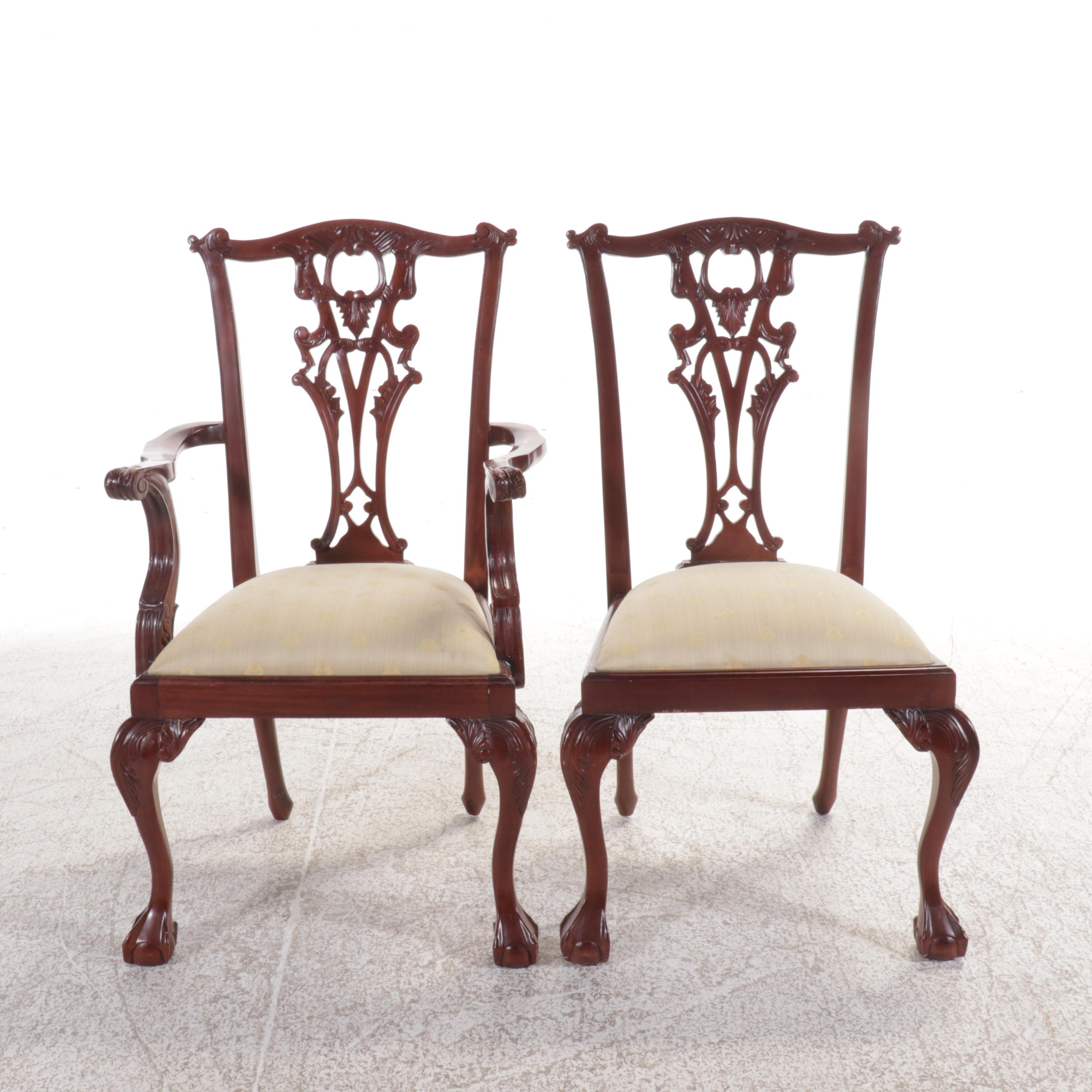 Set of Ten Chippendale Style Mahogany Dining Chairs