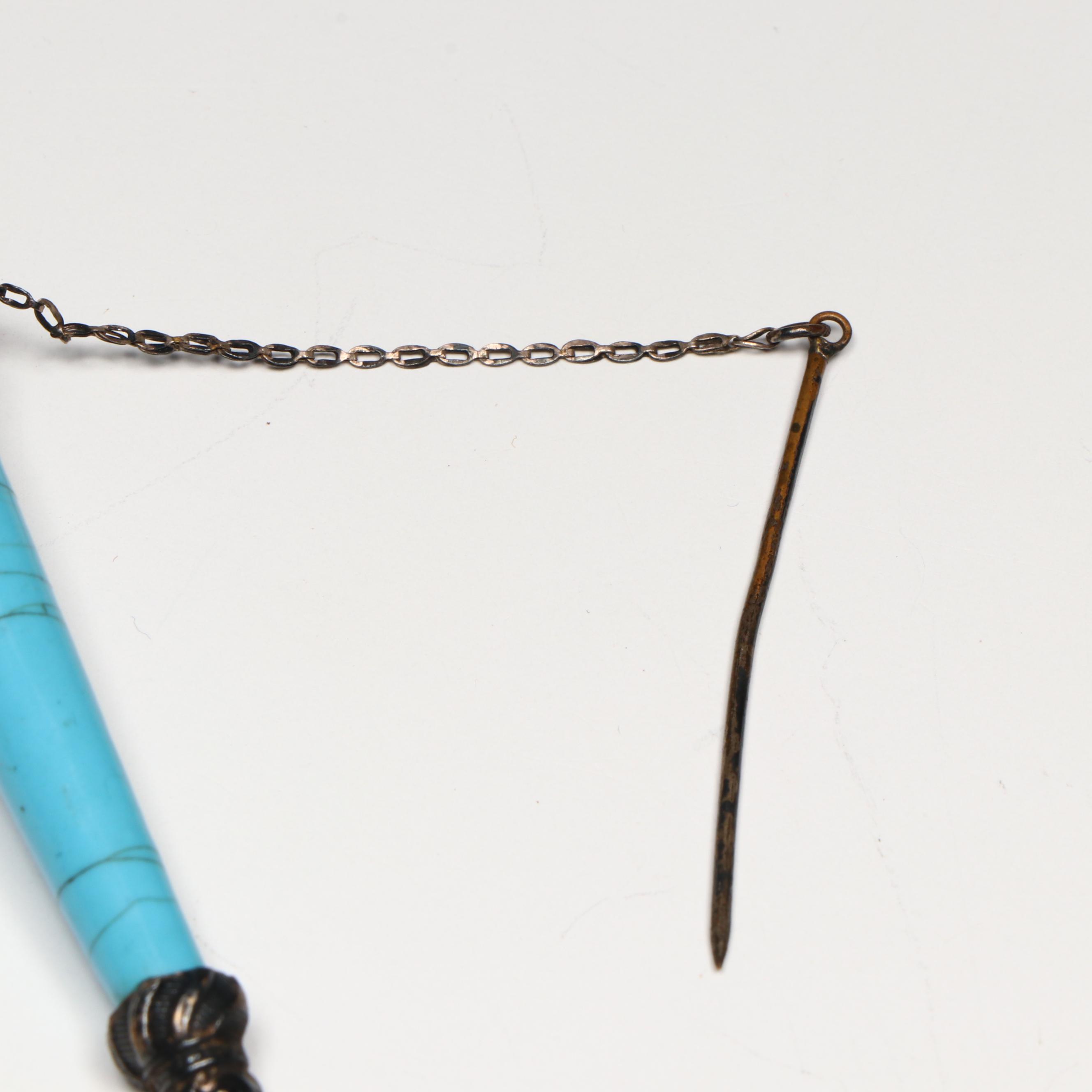 Victorian Continental Repoussé and Blue Porcelain Tussie-Mussie Posy Holder