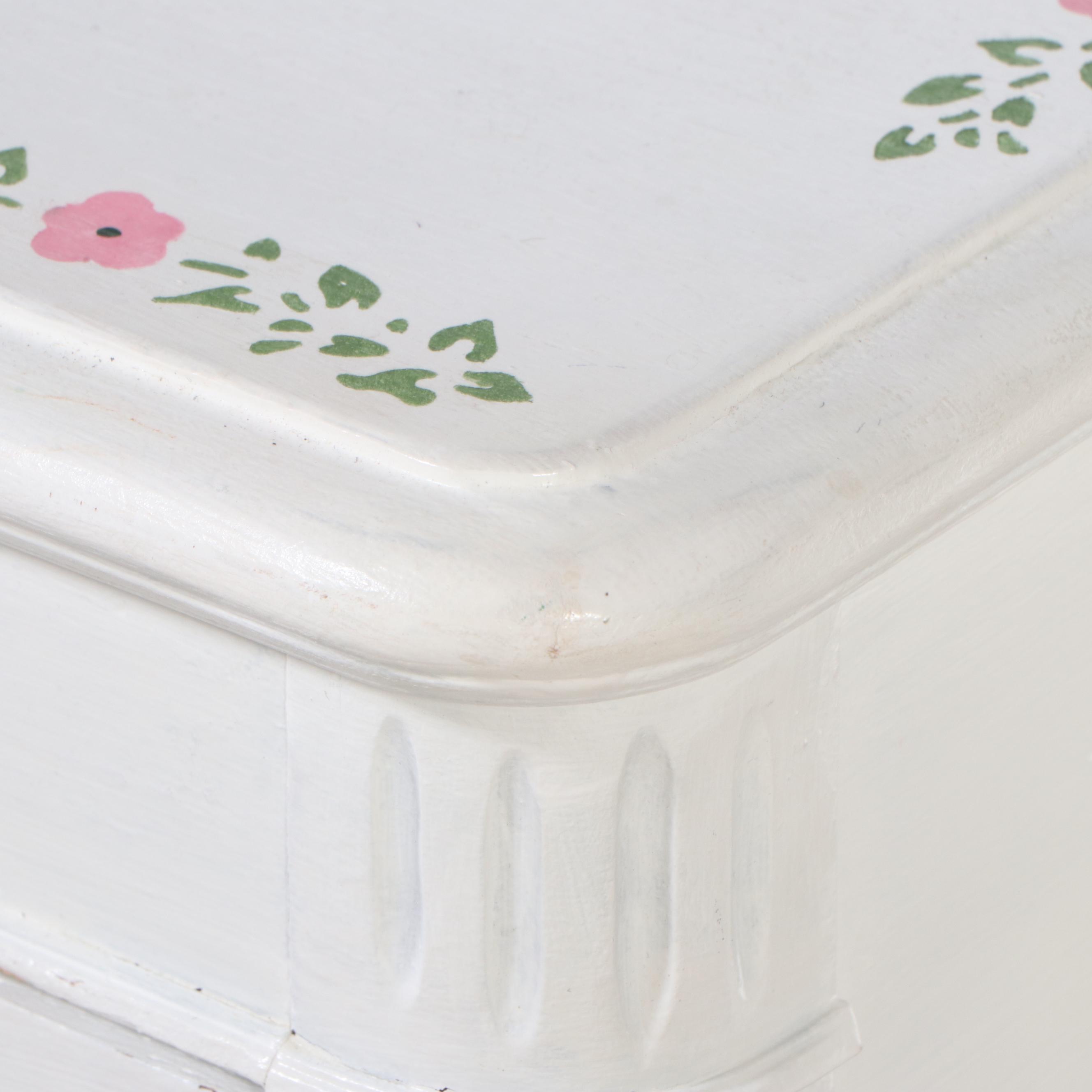 Lous XV Style Paint-Decorated Wood Desk and Chair