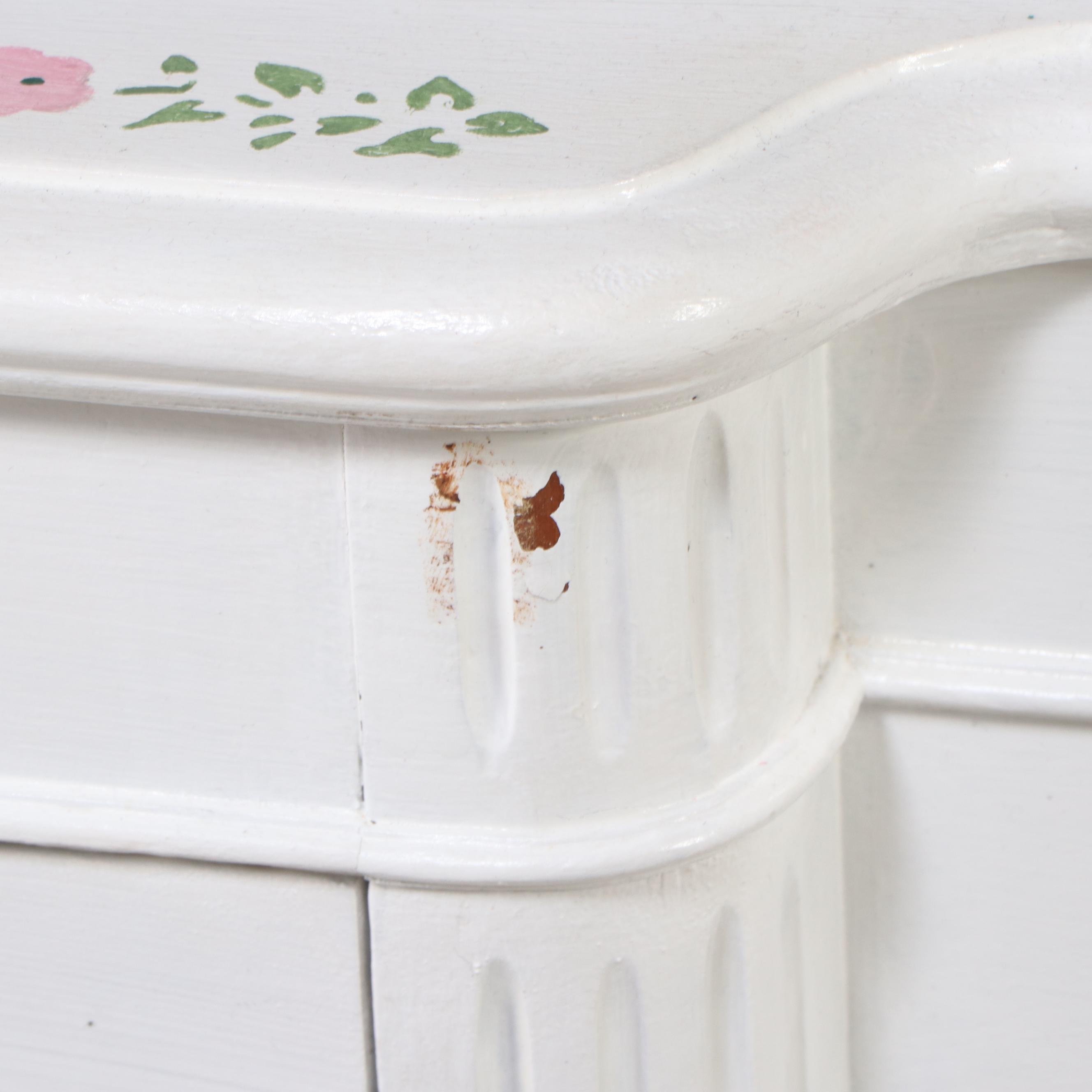 Lous XV Style Paint-Decorated Wood Desk and Chair