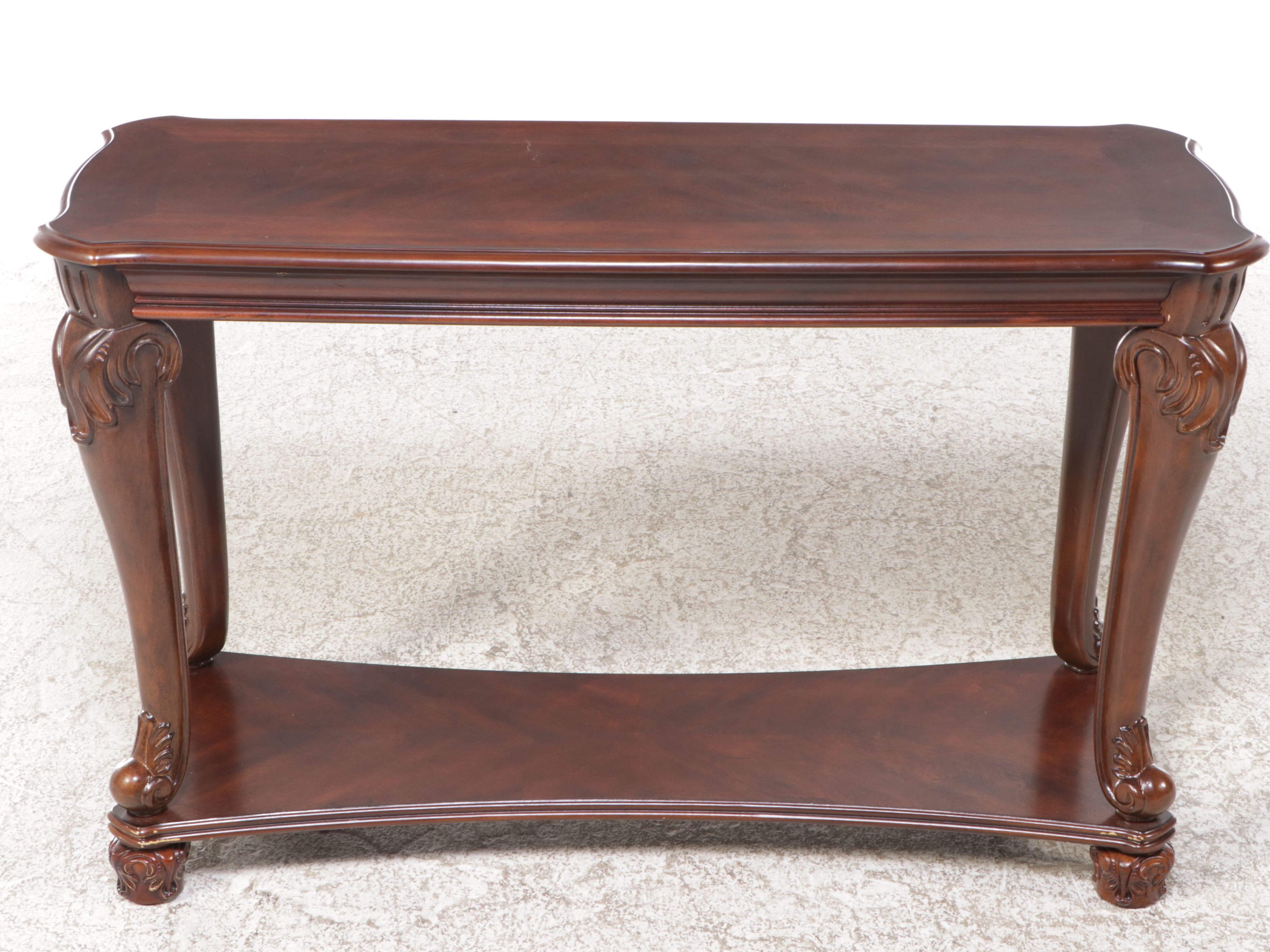 Chippendale Style Mahogany Finish Console Table