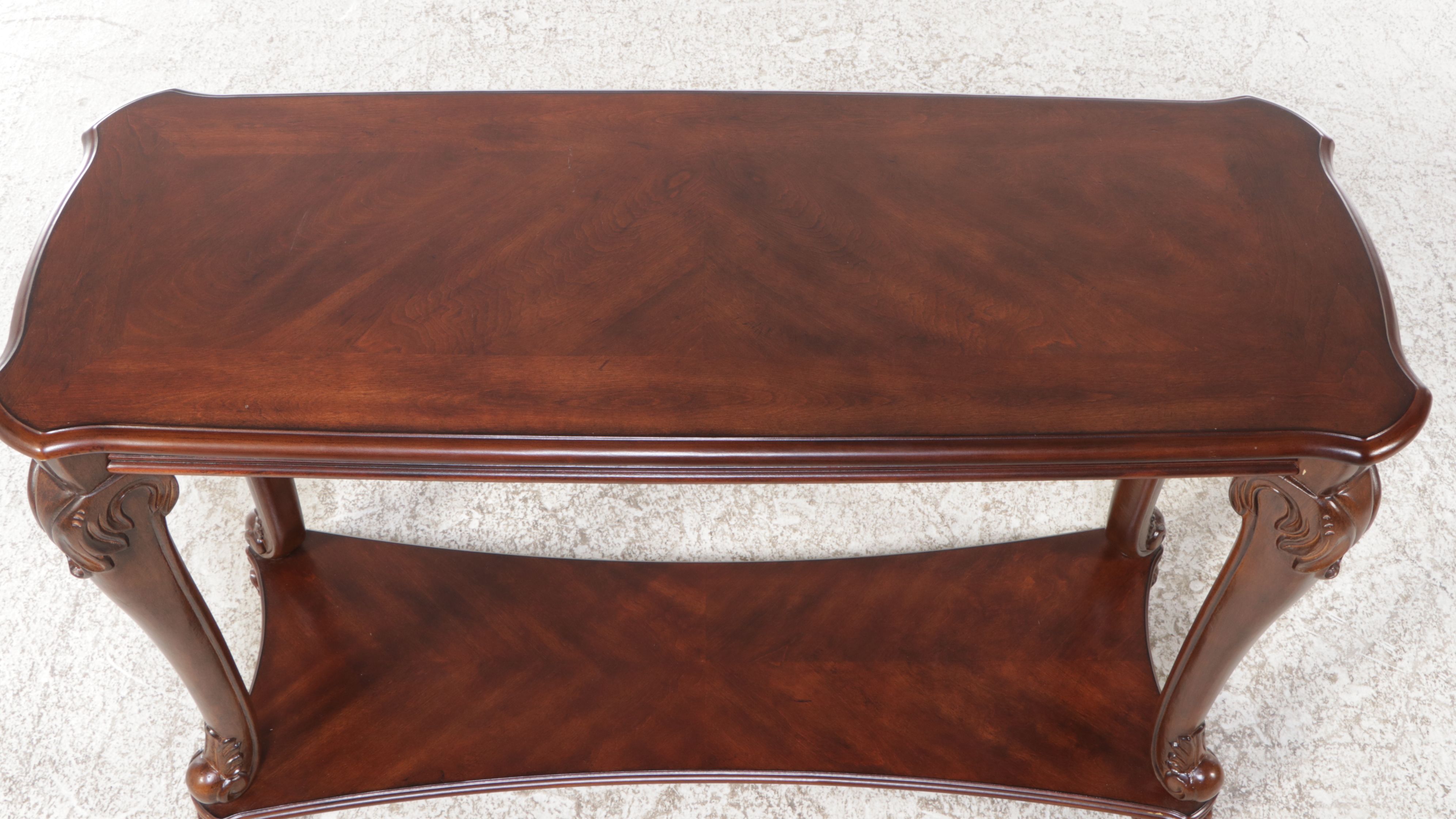 Chippendale Style Mahogany Finish Console Table