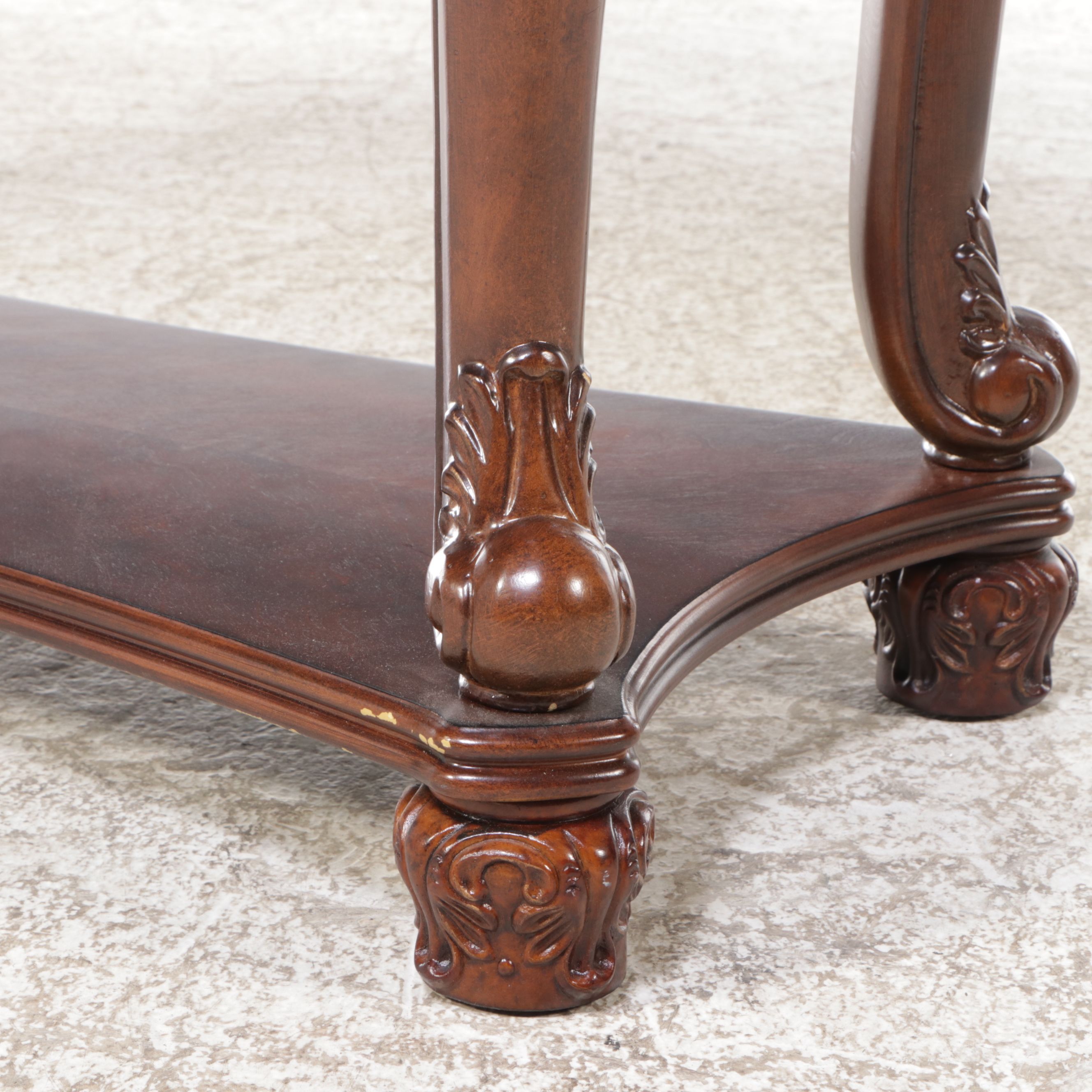 Chippendale Style Mahogany Finish Console Table