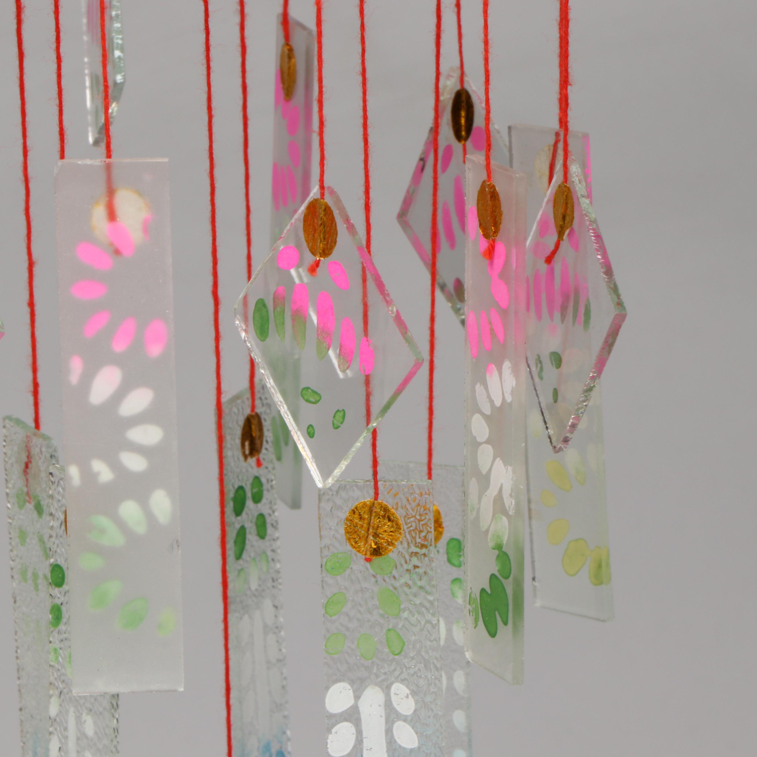 Mexican Hand-Painted Sunface, Boho Piggy Bank, with Windchimes, Knifeblock