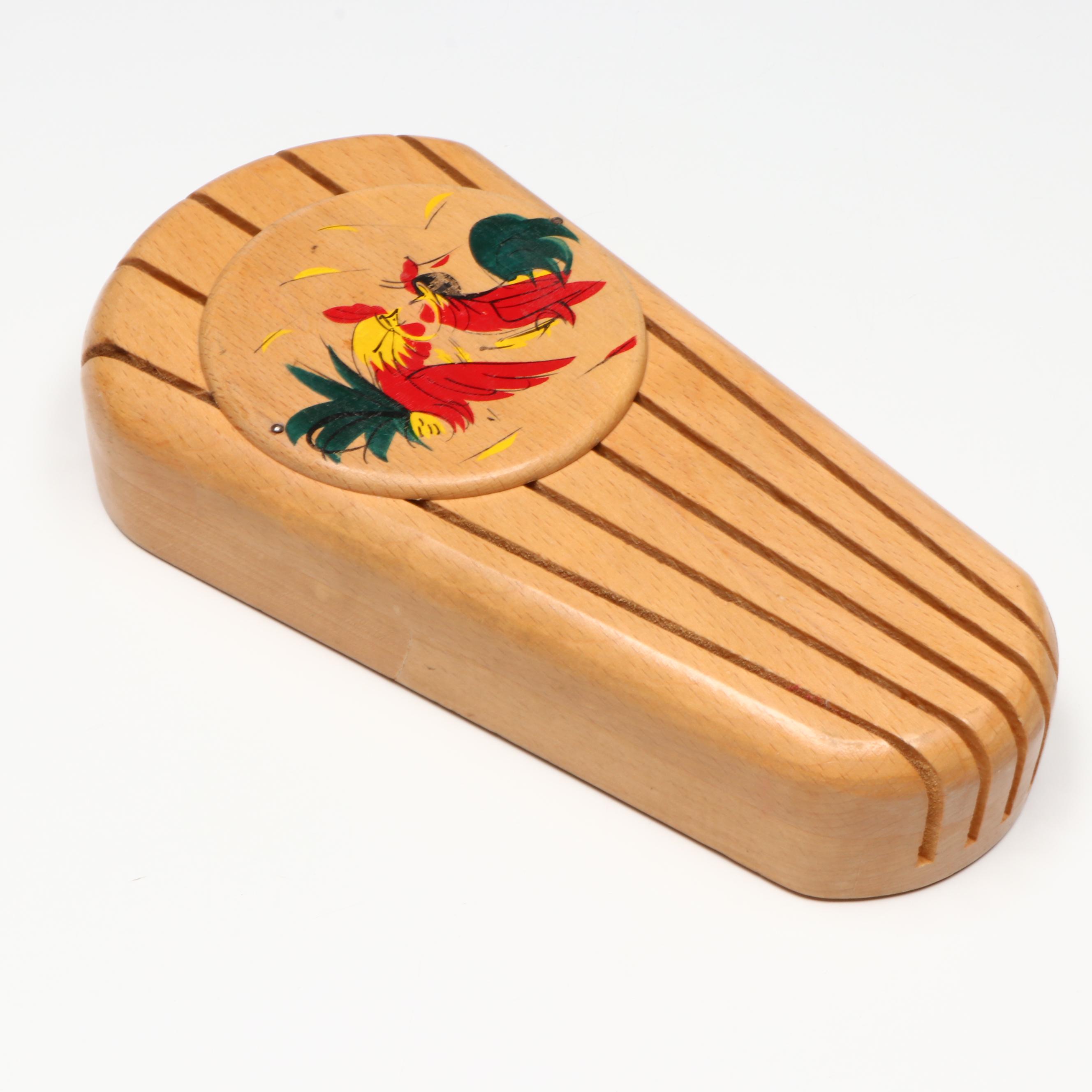 Mexican Hand-Painted Sunface, Boho Piggy Bank, with Windchimes, Knifeblock