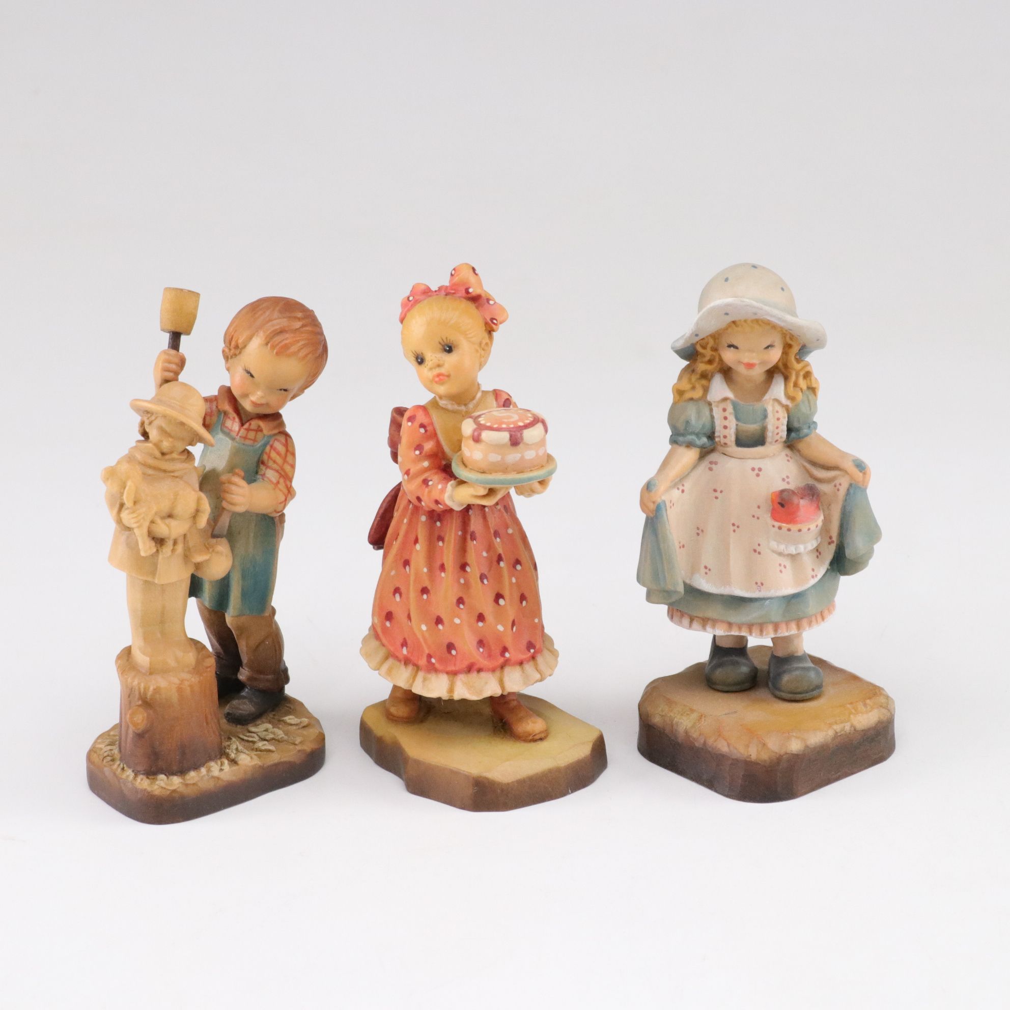 Italian ANRI Hand Carved Wooden "Make A Wish", "Harvest Time" and More Figurines