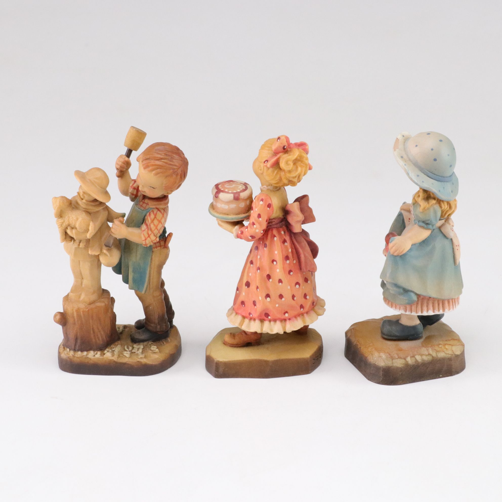 Italian ANRI Hand Carved Wooden "Make A Wish", "Harvest Time" and More Figurines
