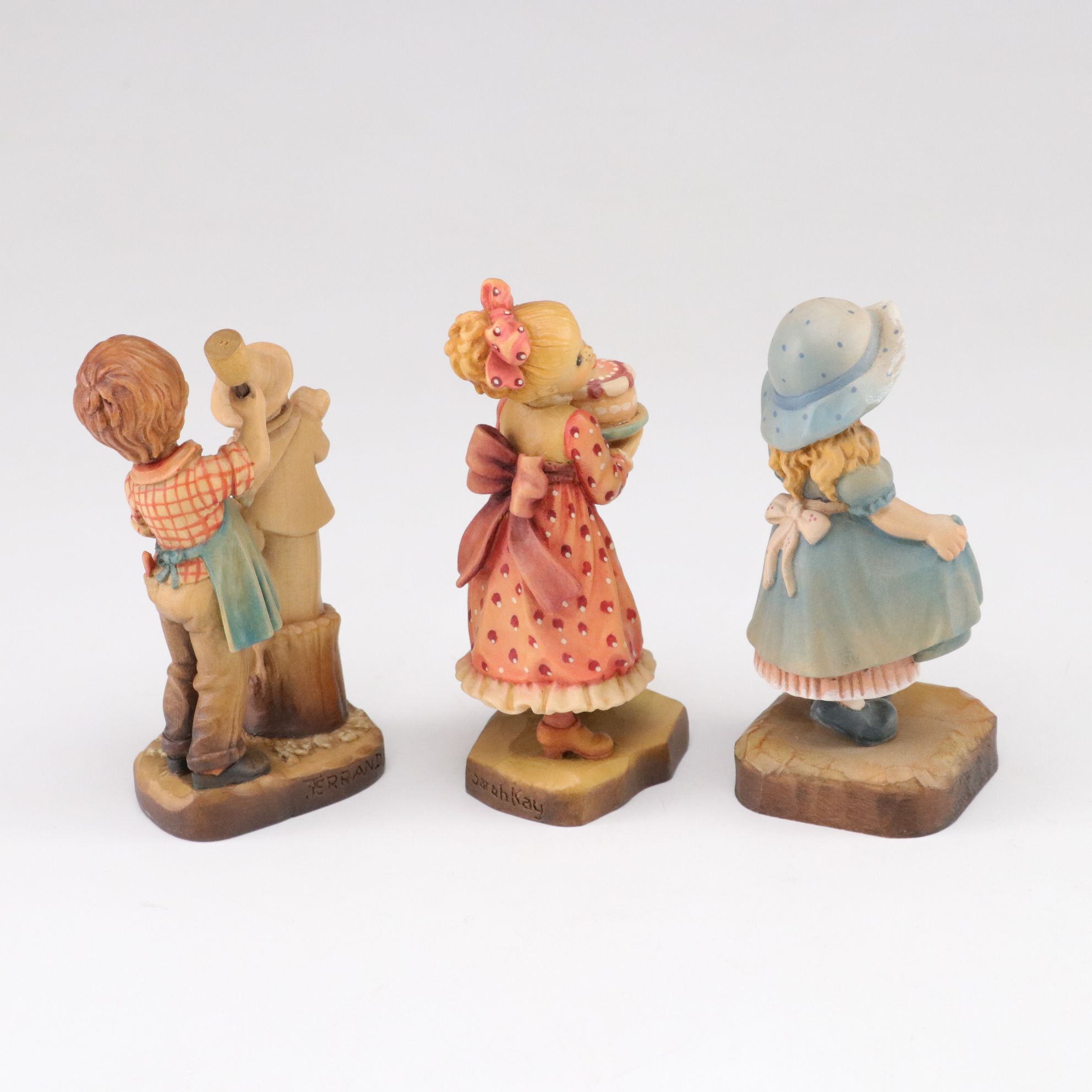 Italian ANRI Hand Carved Wooden "Make A Wish", "Harvest Time" and More Figurines