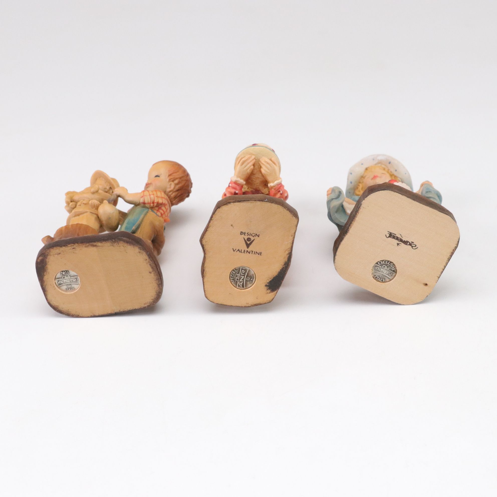 Italian ANRI Hand Carved Wooden "Make A Wish", "Harvest Time" and More Figurines