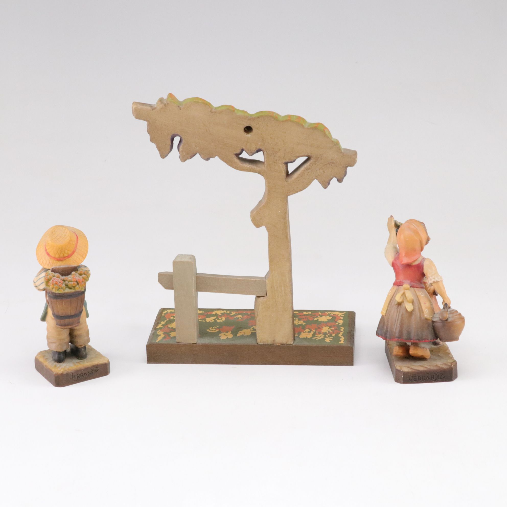 Italian ANRI Hand Carved Wooden "Make A Wish", "Harvest Time" and More Figurines