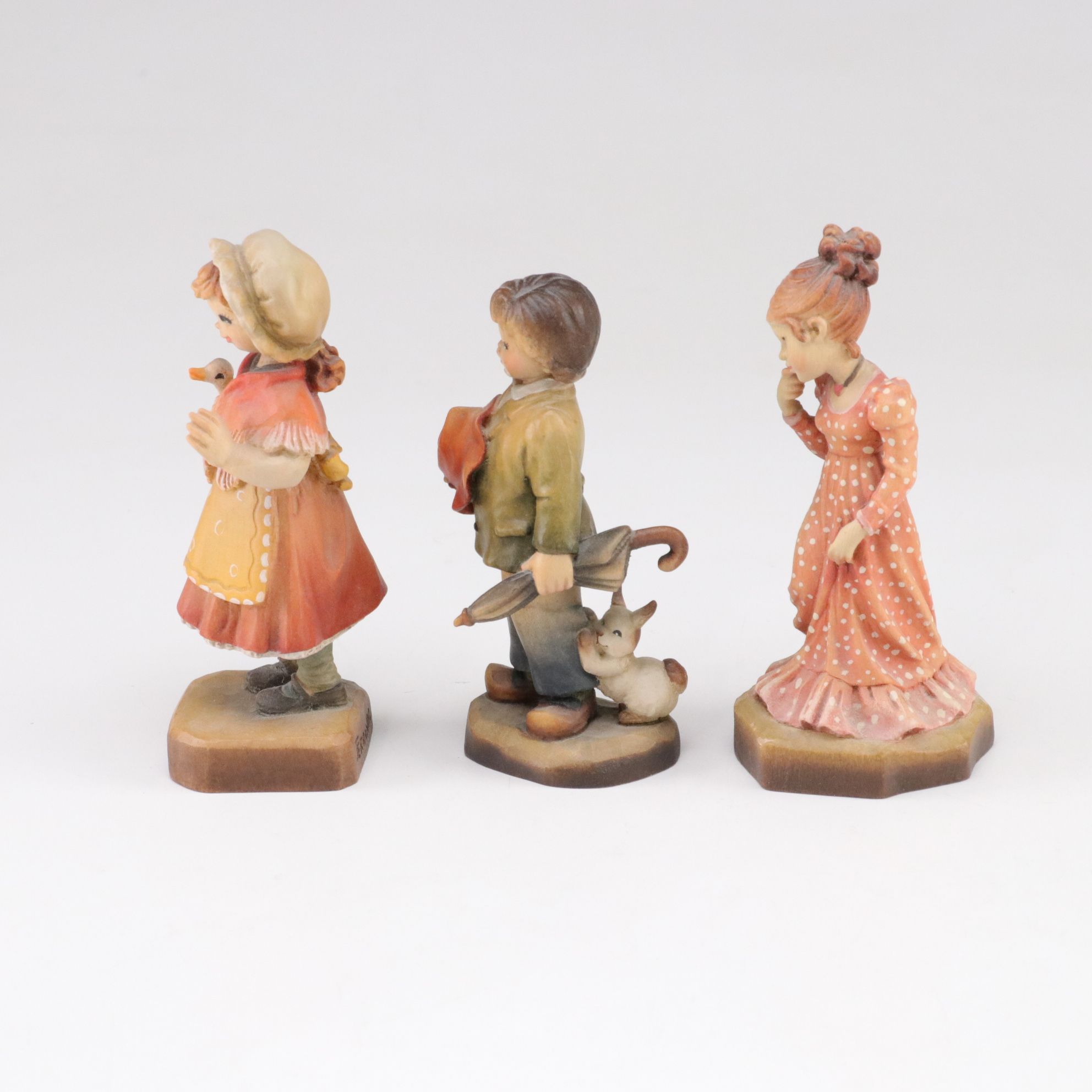 Italian ANRI Hand Carved Wooden "Make A Wish", "Harvest Time" and More Figurines