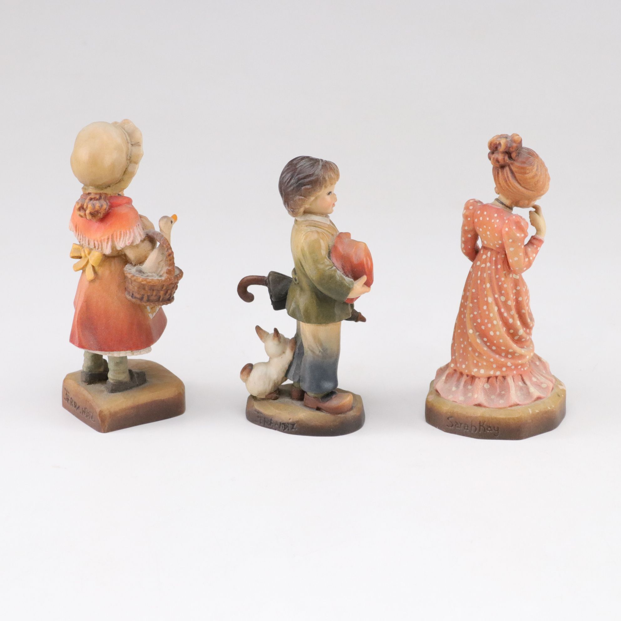 Italian ANRI Hand Carved Wooden "Make A Wish", "Harvest Time" and More Figurines