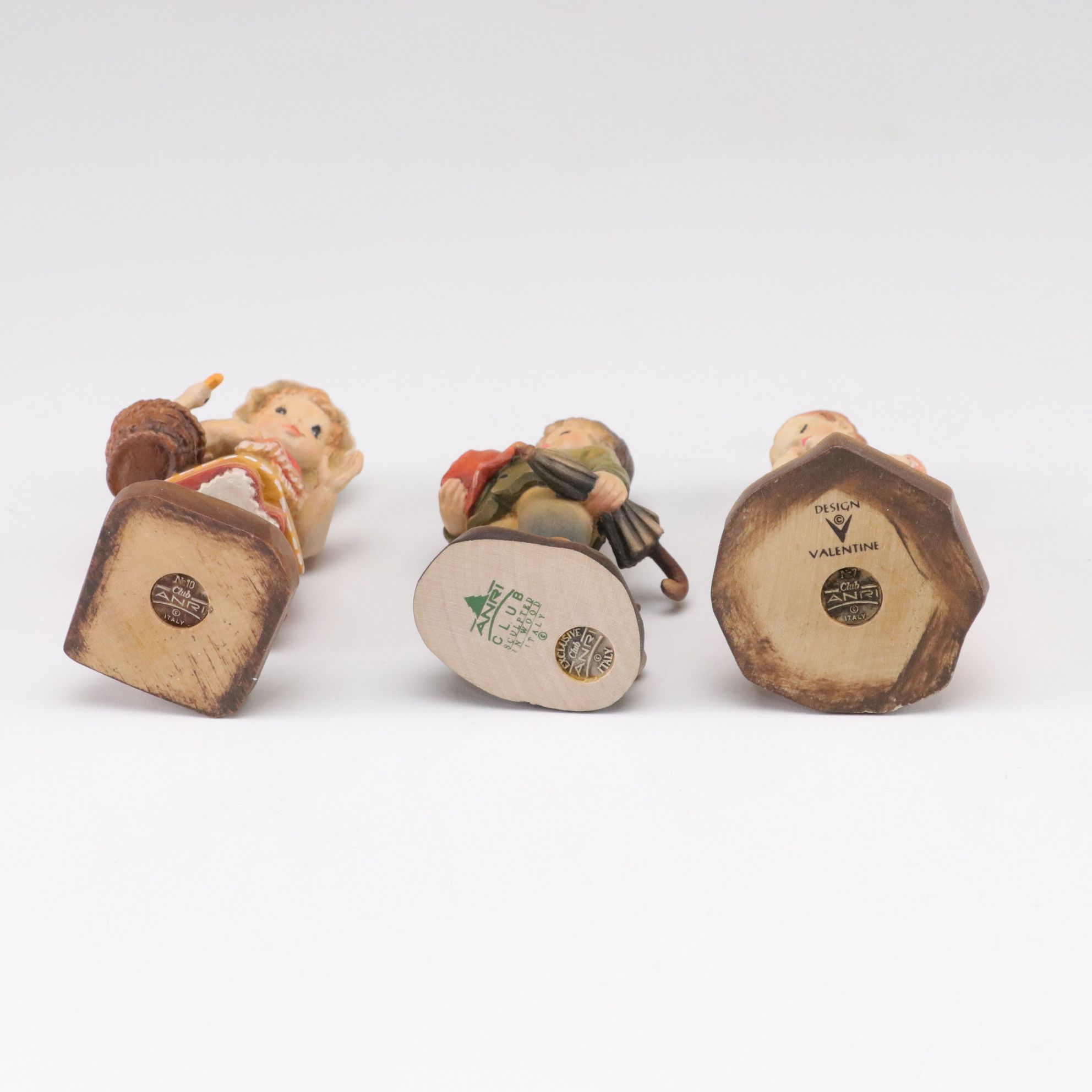 Italian ANRI Hand Carved Wooden "Make A Wish", "Harvest Time" and More Figurines