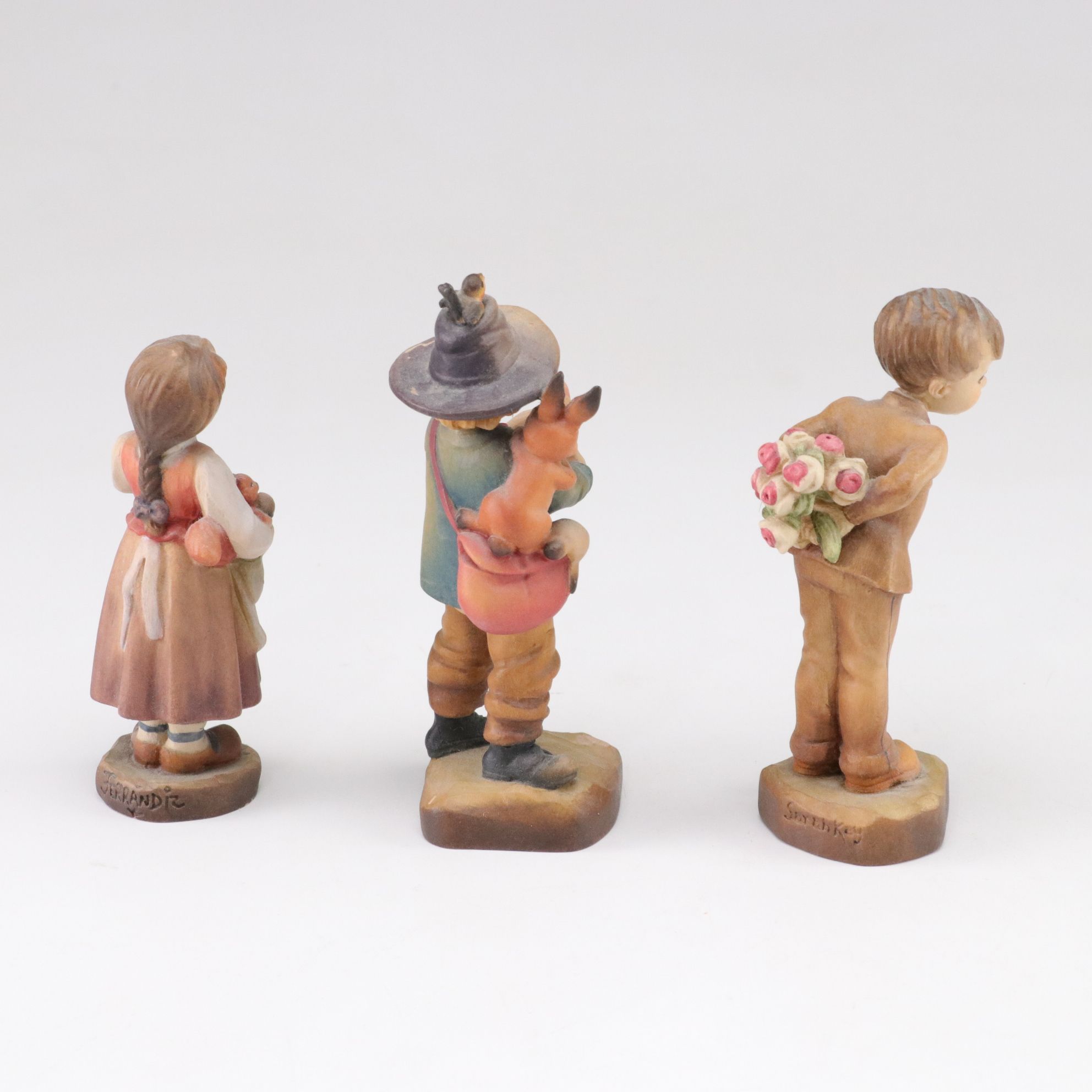 Italian ANRI Hand Carved Wooden "Make A Wish", "Harvest Time" and More Figurines