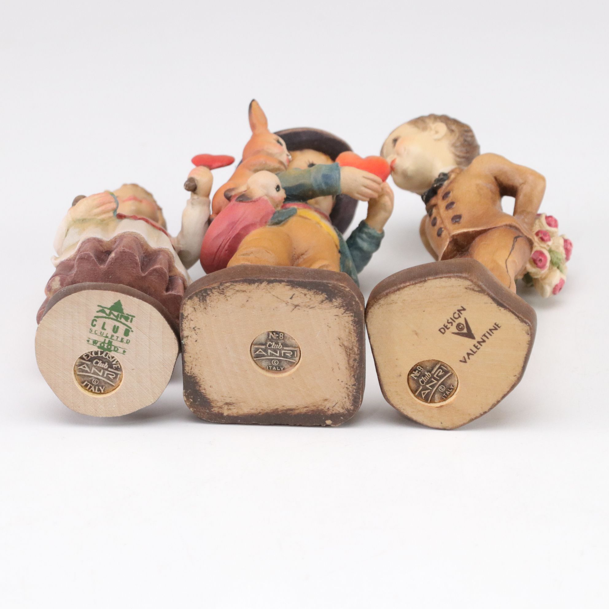 Italian ANRI Hand Carved Wooden "Make A Wish", "Harvest Time" and More Figurines