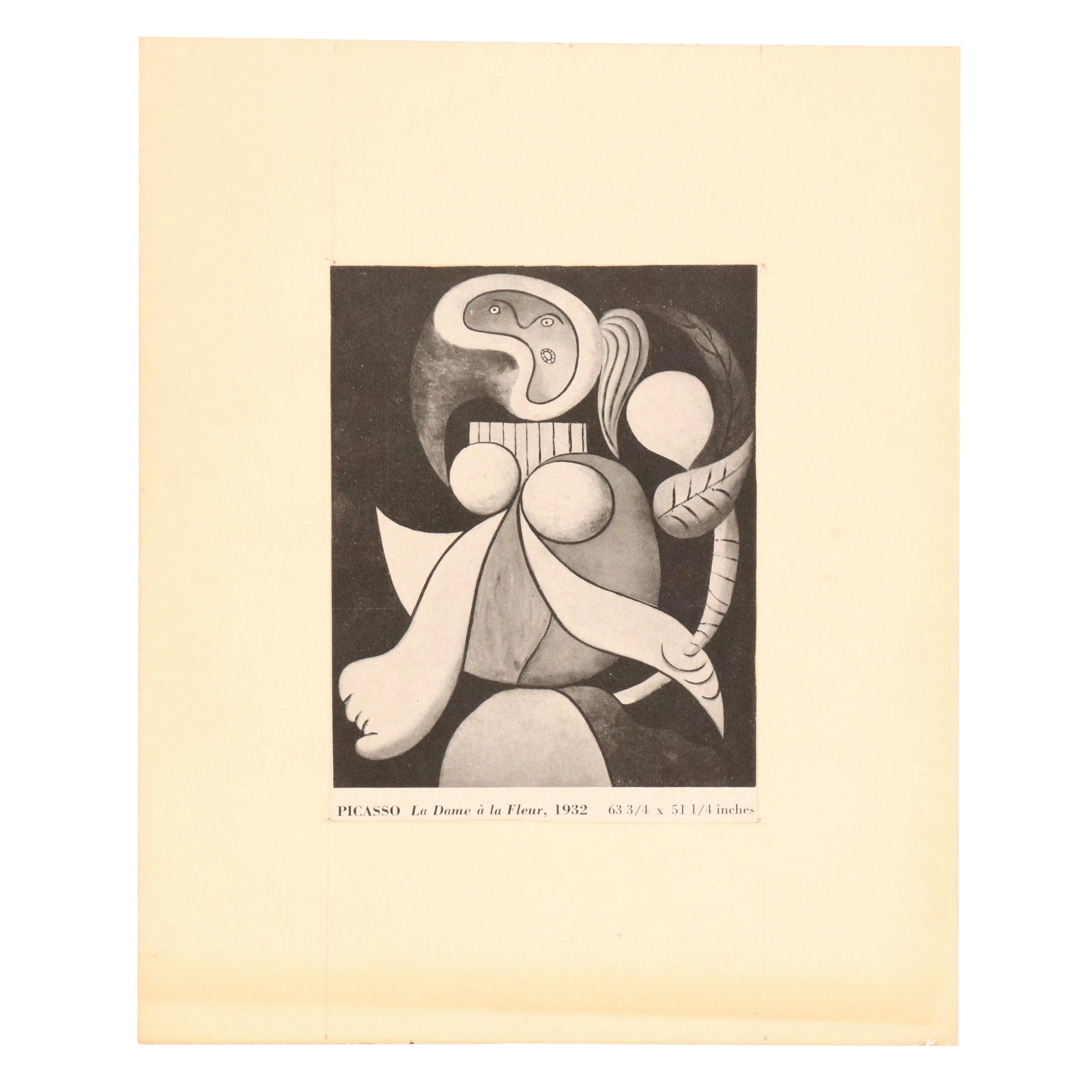 Halftone After Pablo Picasso "La Dame à la Fleur," Late 20th Century