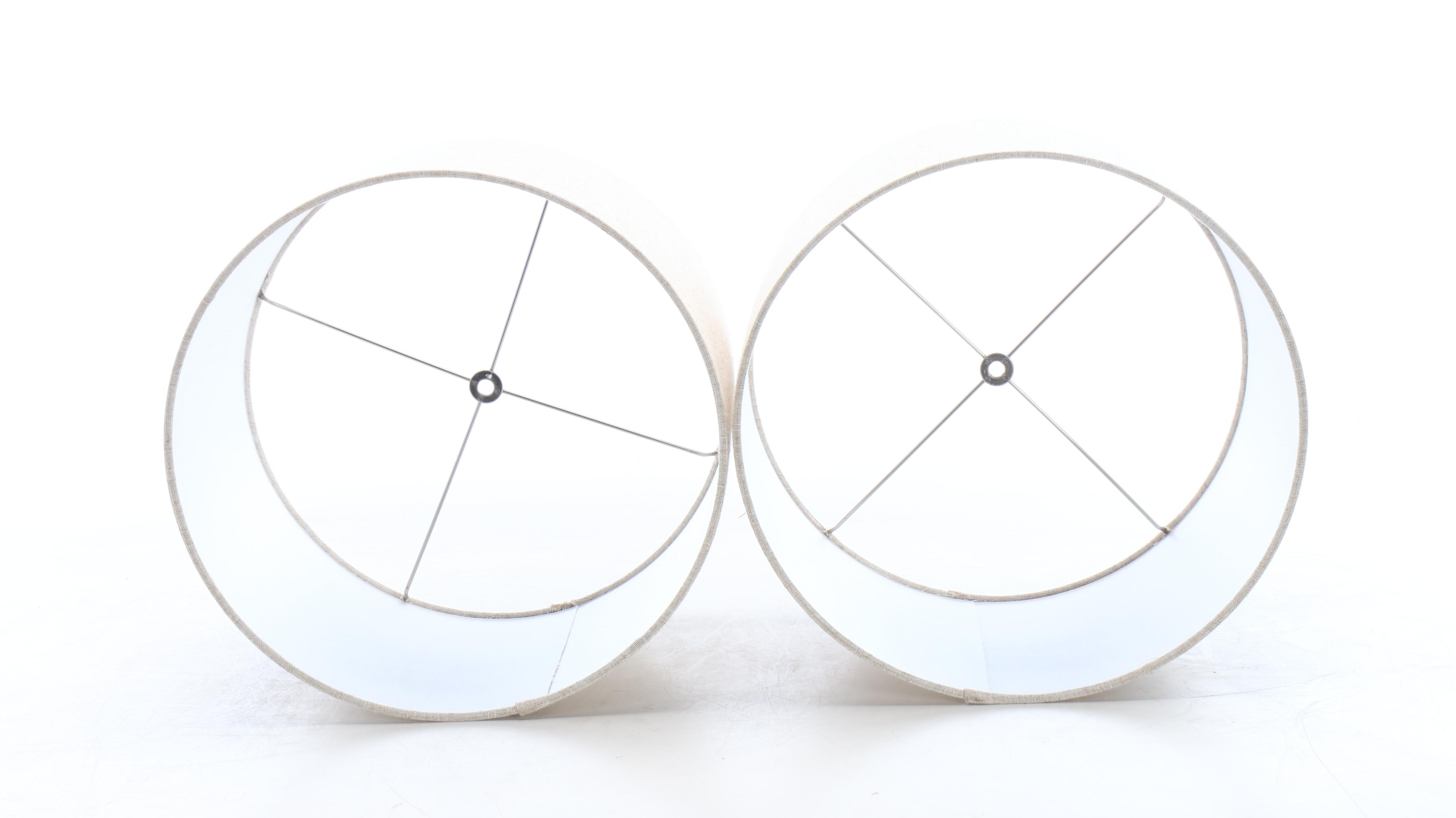 Mercury Glass Fish Scale Pattern Table Lamps with Linen Drum Shades