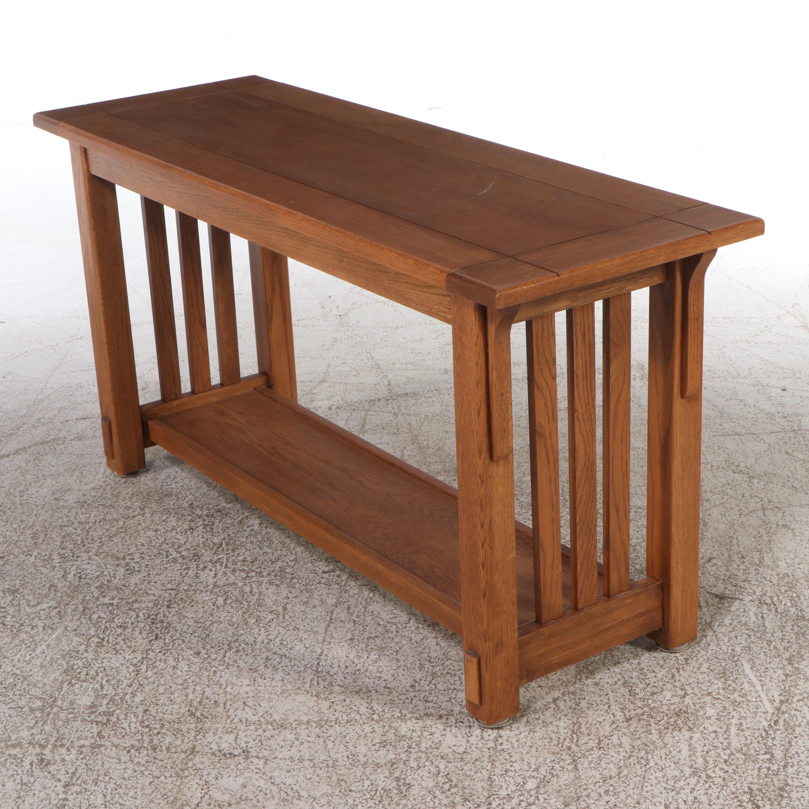 Mission Style Oak Coffee Table, Console and Side Table