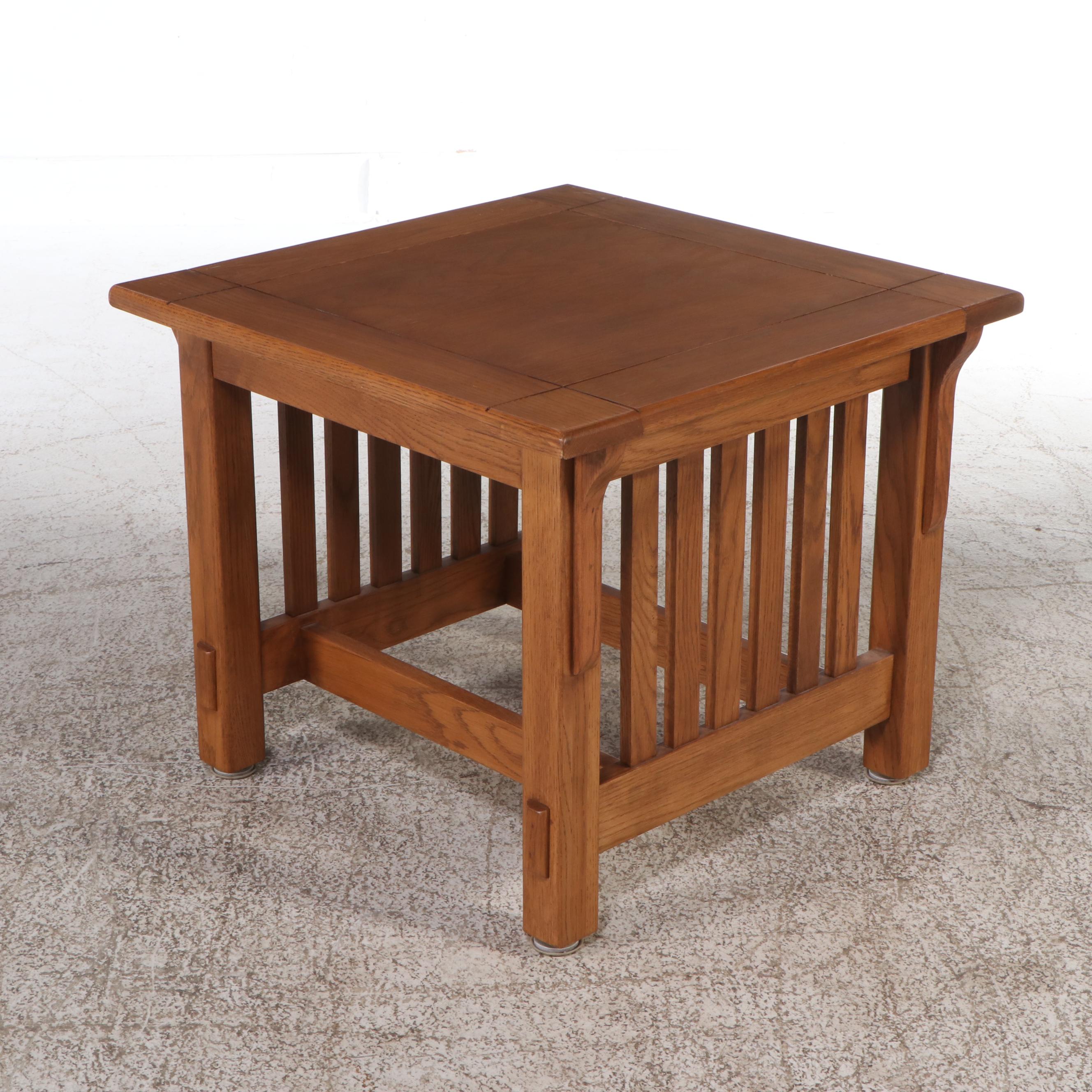 Mission Style Oak Coffee Table, Console and Side Table