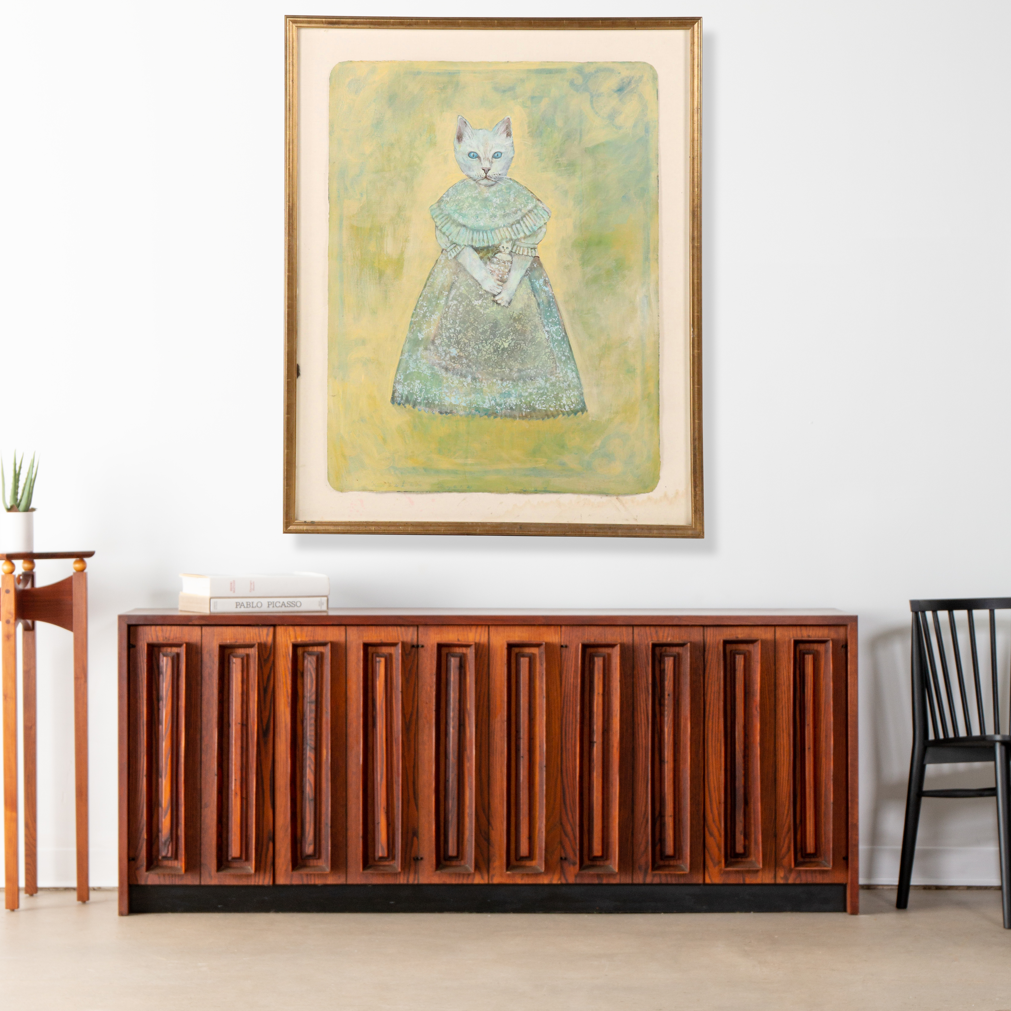 Kristen Myers Acrylic Painting of Anthropomorphic Cat, 2005