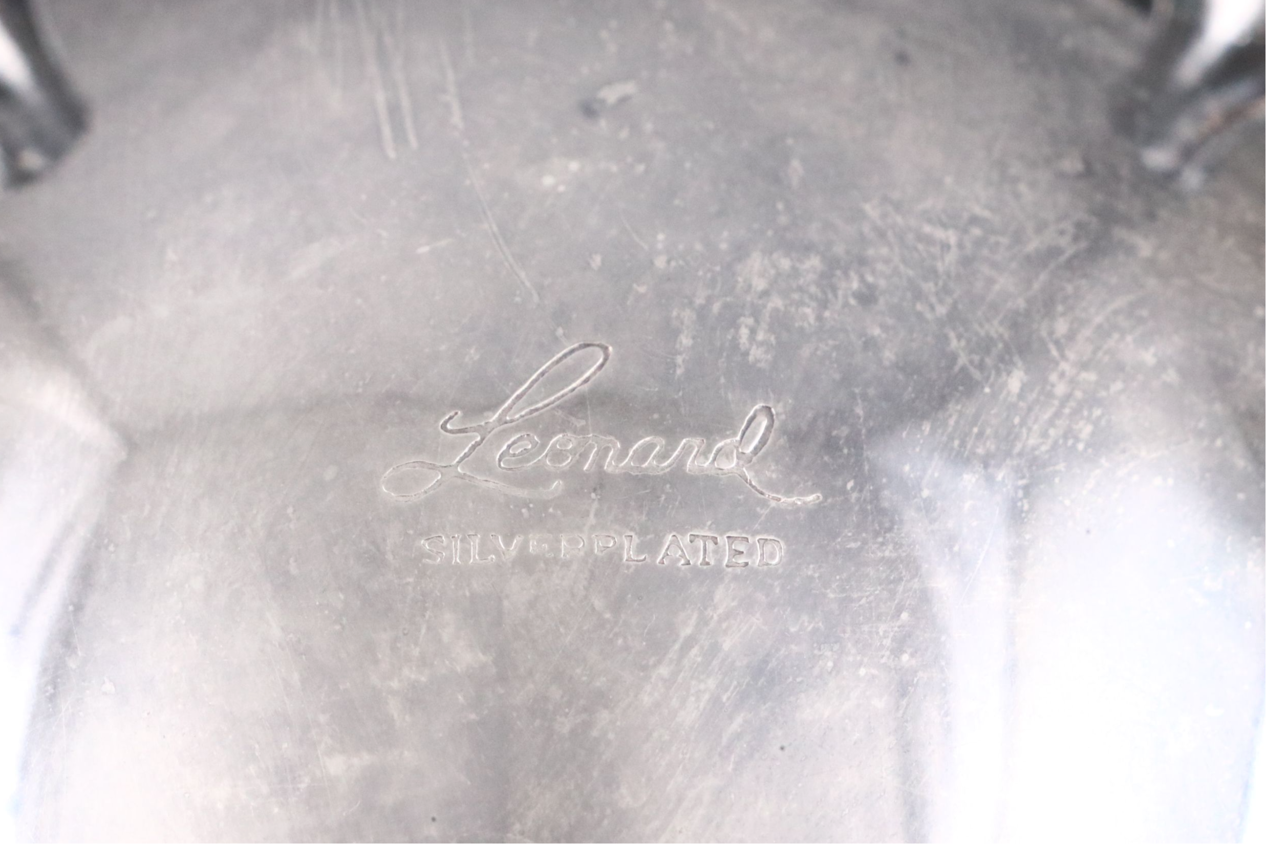 Leonard Silver Plate Tea Set with Covered Butter Dish, Mid to Late 20th Century