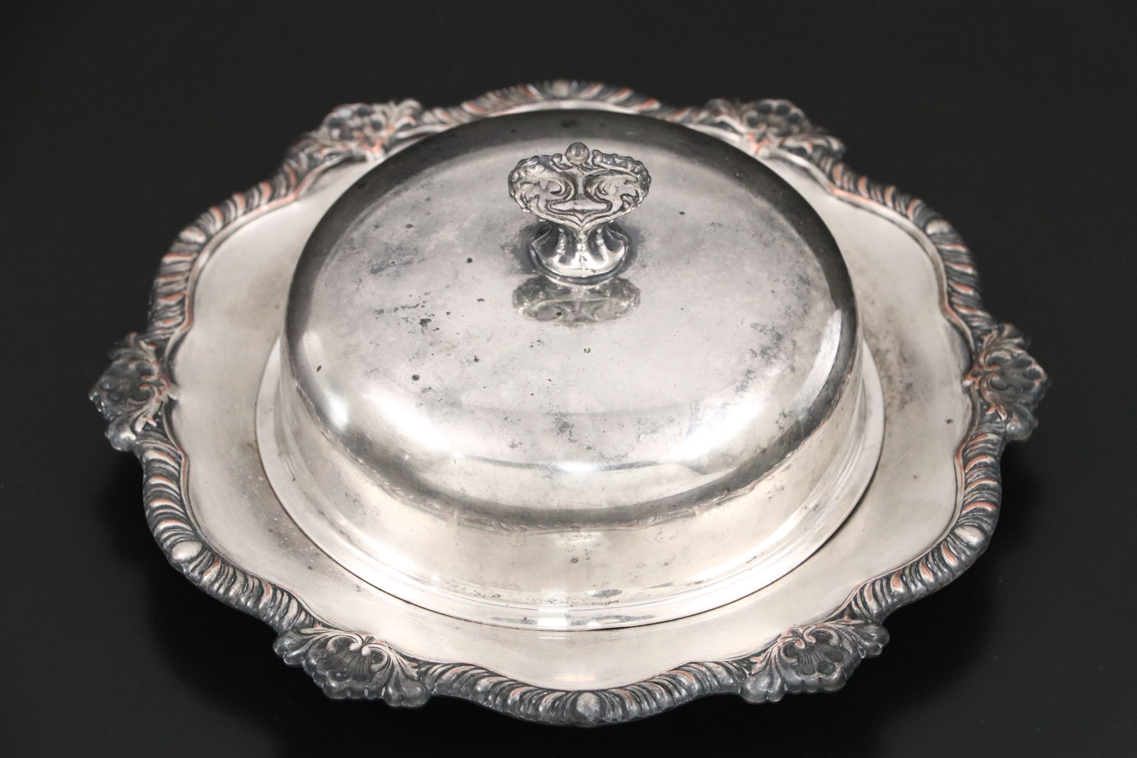 Leonard Silver Plate Tea Set with Covered Butter Dish, Mid to Late 20th Century