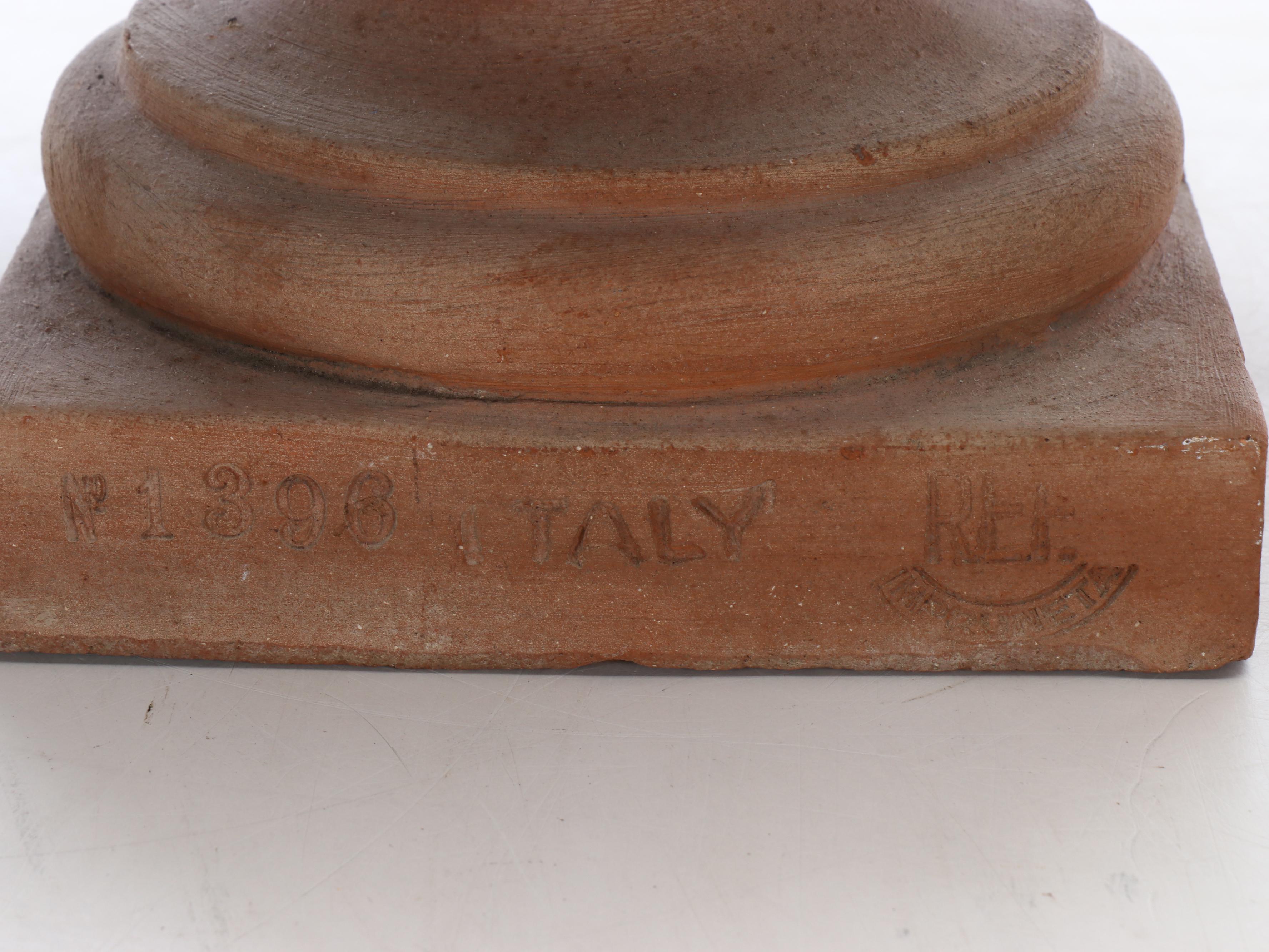 Pair of Italian Terracotta Fruit Basket Statues