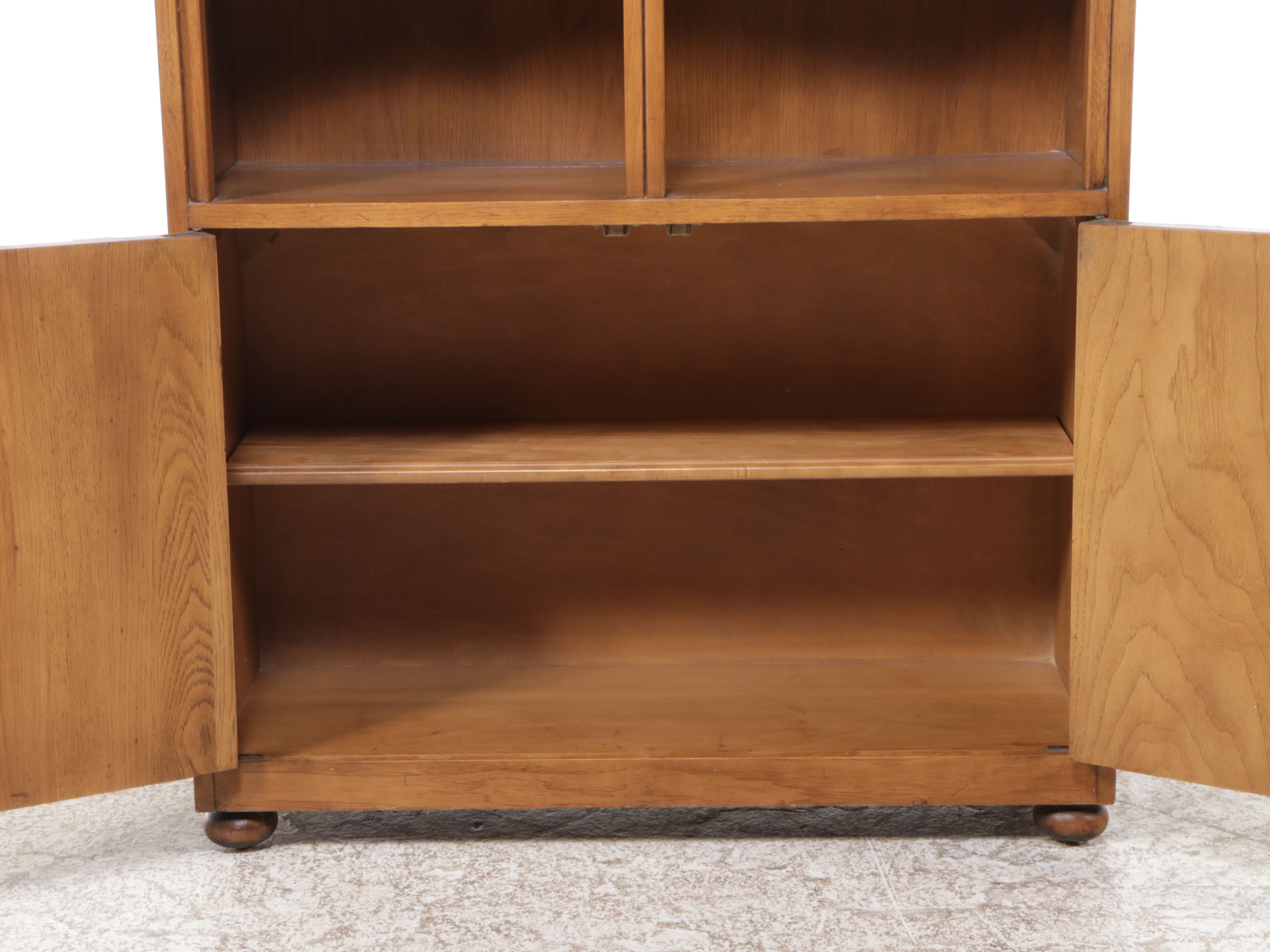 Drexel Spanish Revival Style Carved Wood Open Display Cabinet