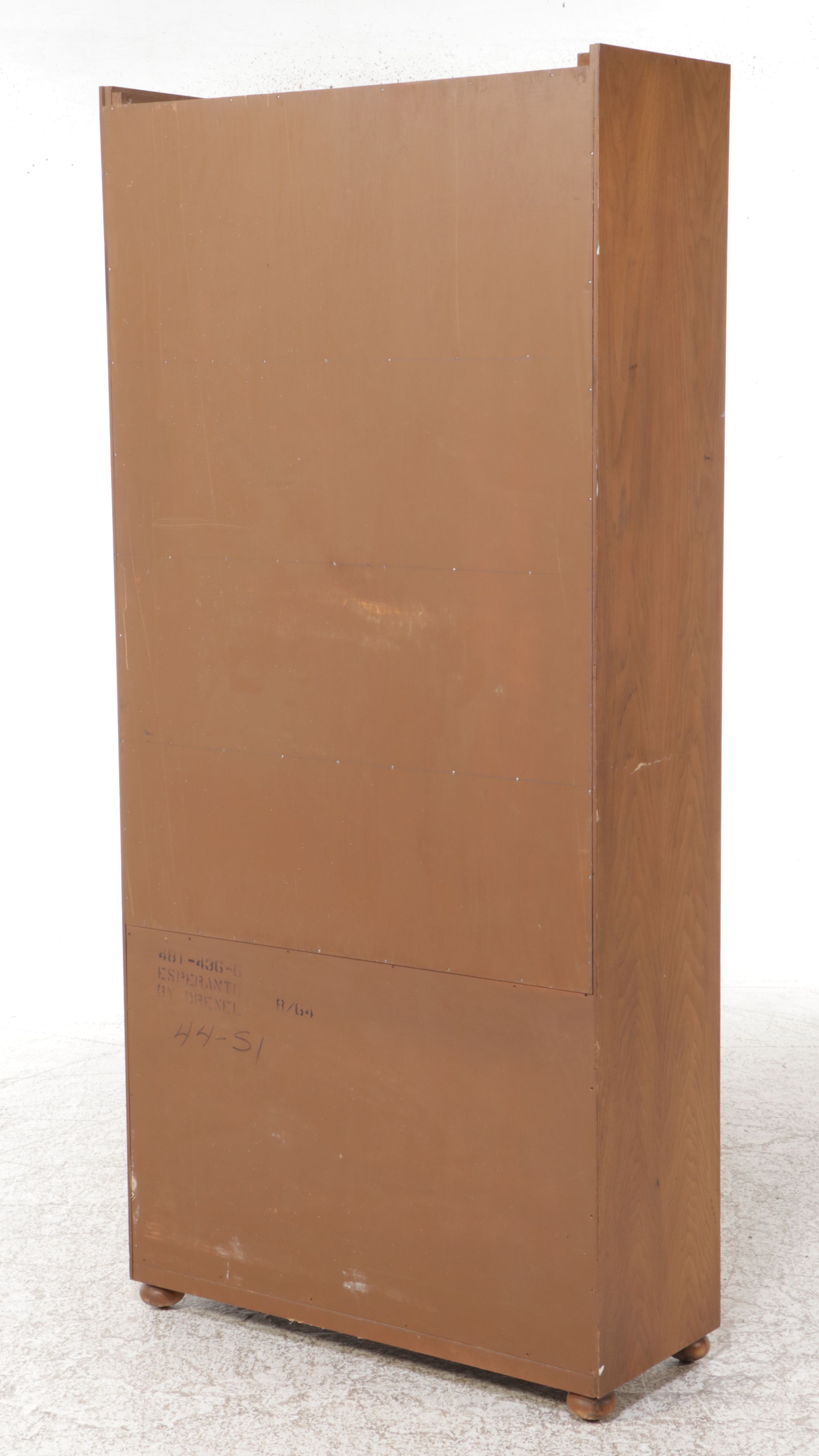 Drexel Spanish Revival Style Carved Wood Open Display Cabinet