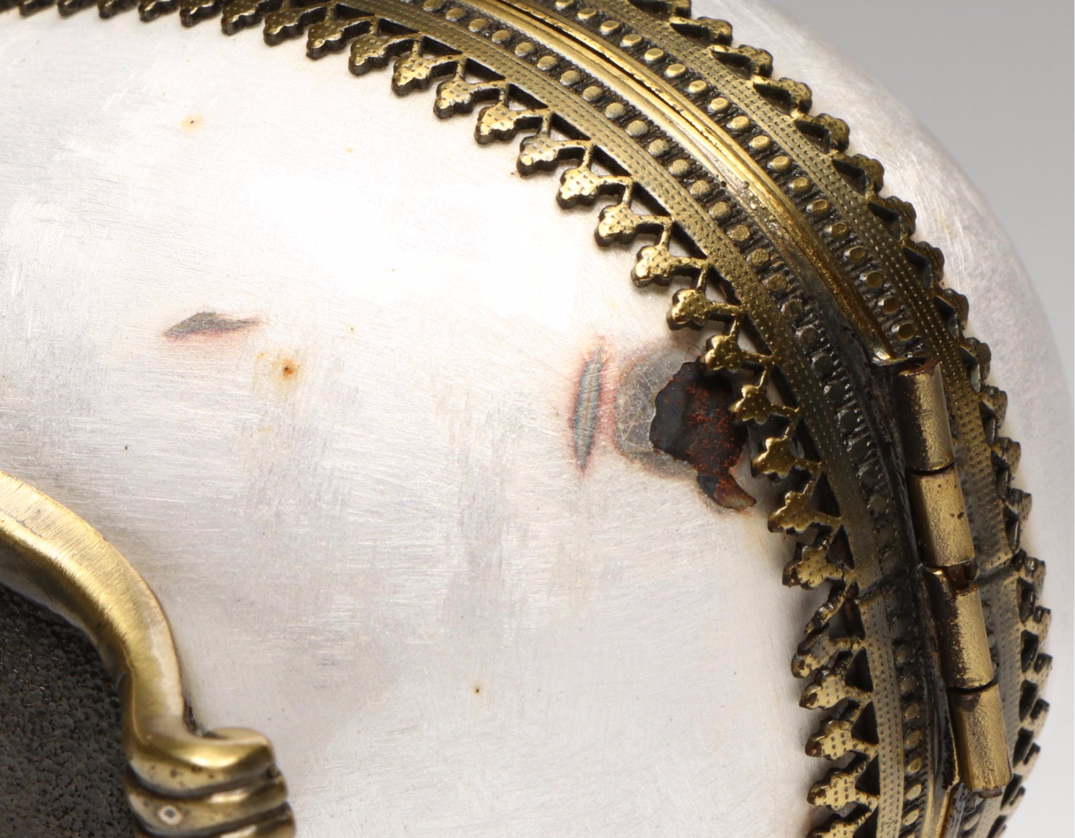 Evans "Imperial Egg" White Enamel Footed Table Lighter, Mid-20th Century