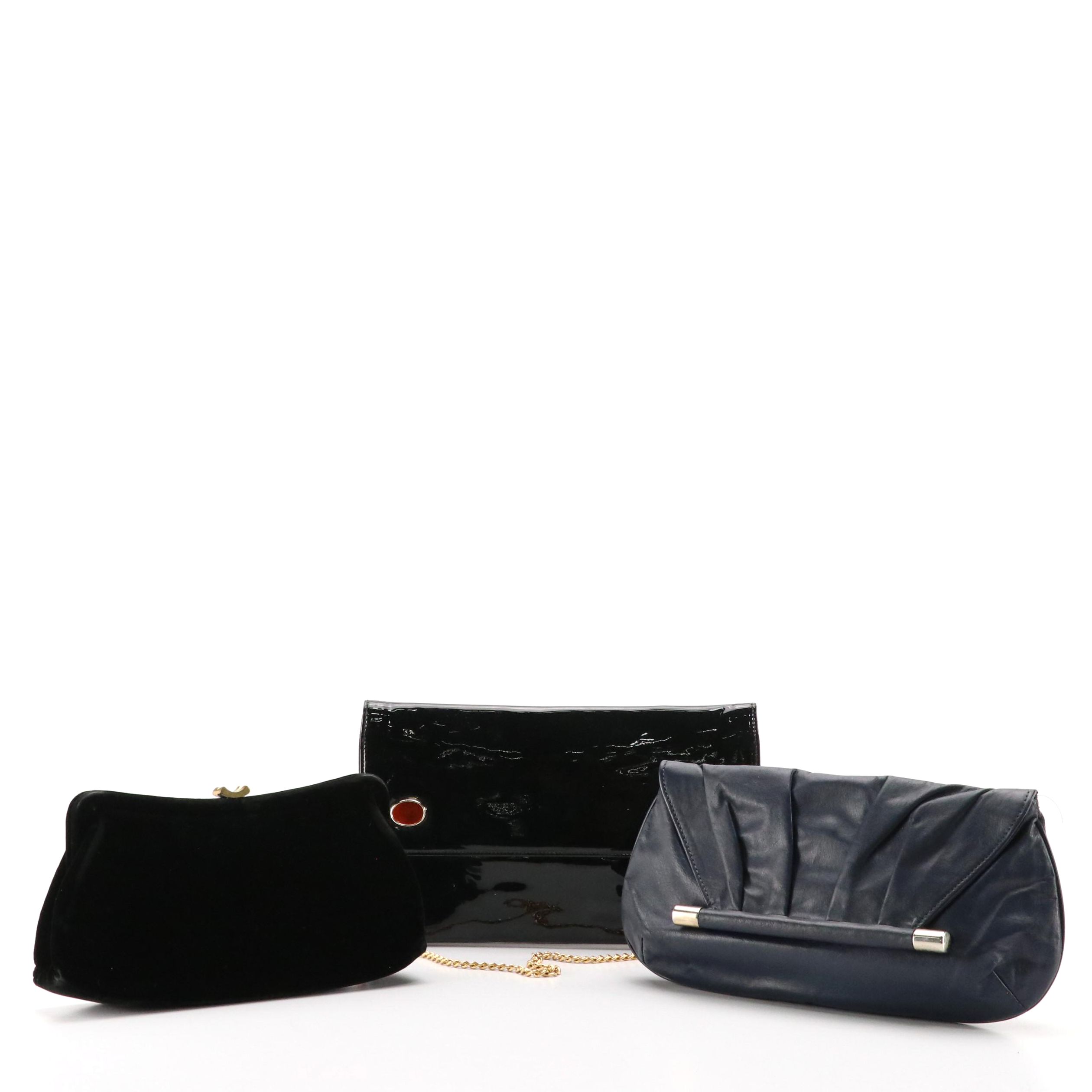 Margolin Fold Over Clutch, Garay Black Velvet Clutch & Other Convertible Clutch