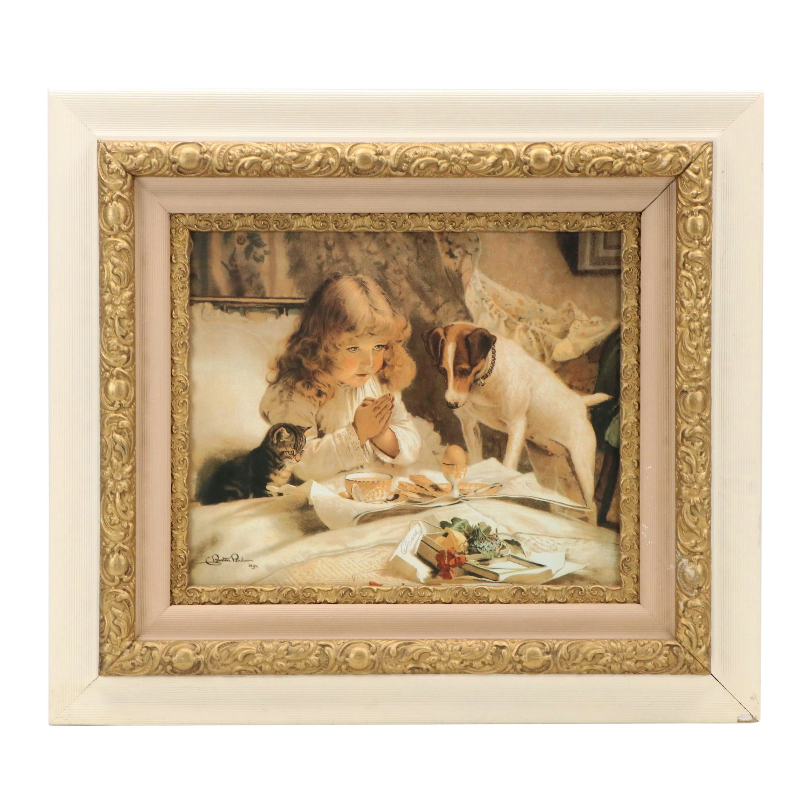 Offset Lithograph After Charles Burton Barber "Suspense"