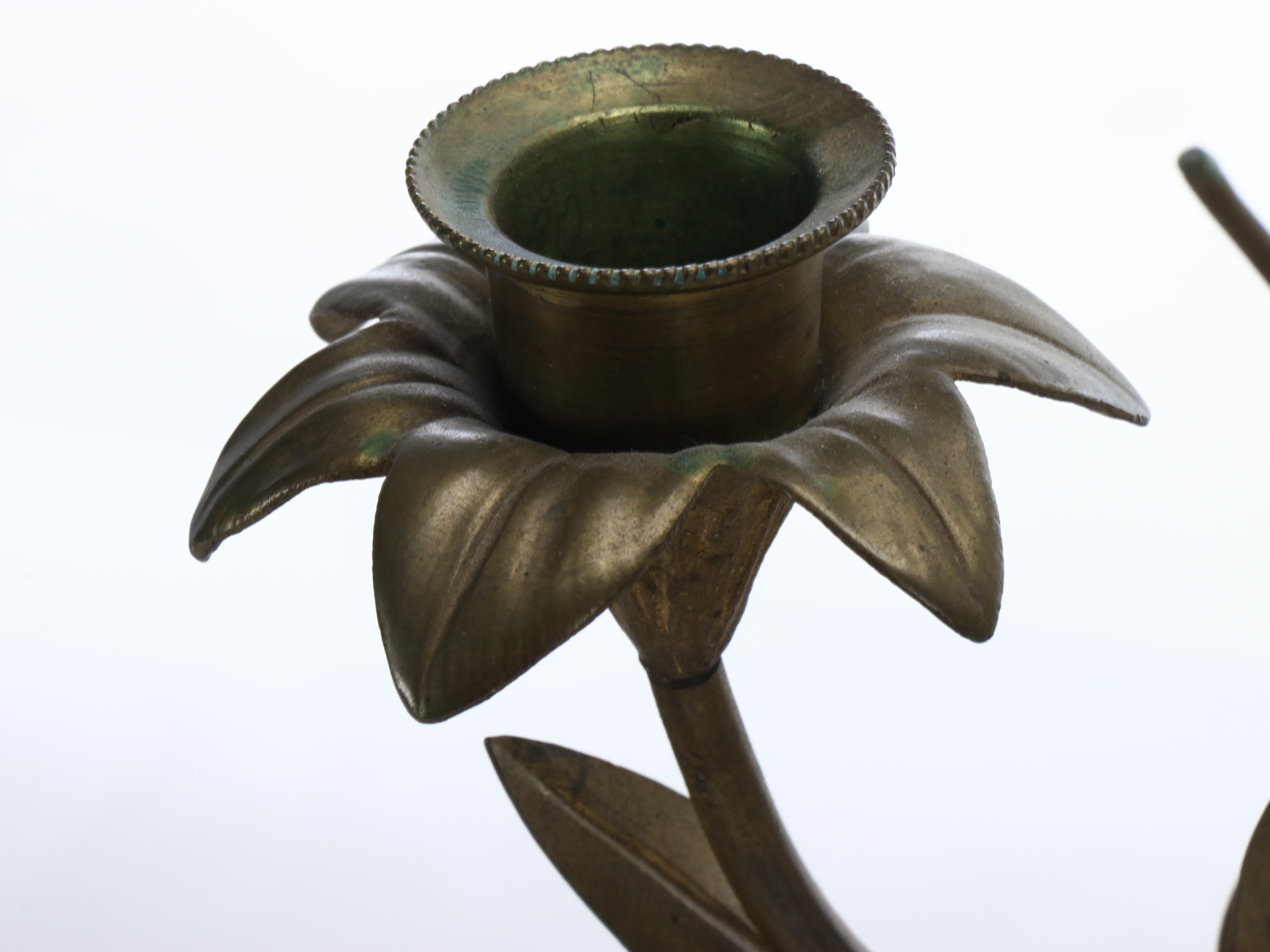 Pair of French Glass and Gilt Bronze Altar Candelabras, Late 19th Century