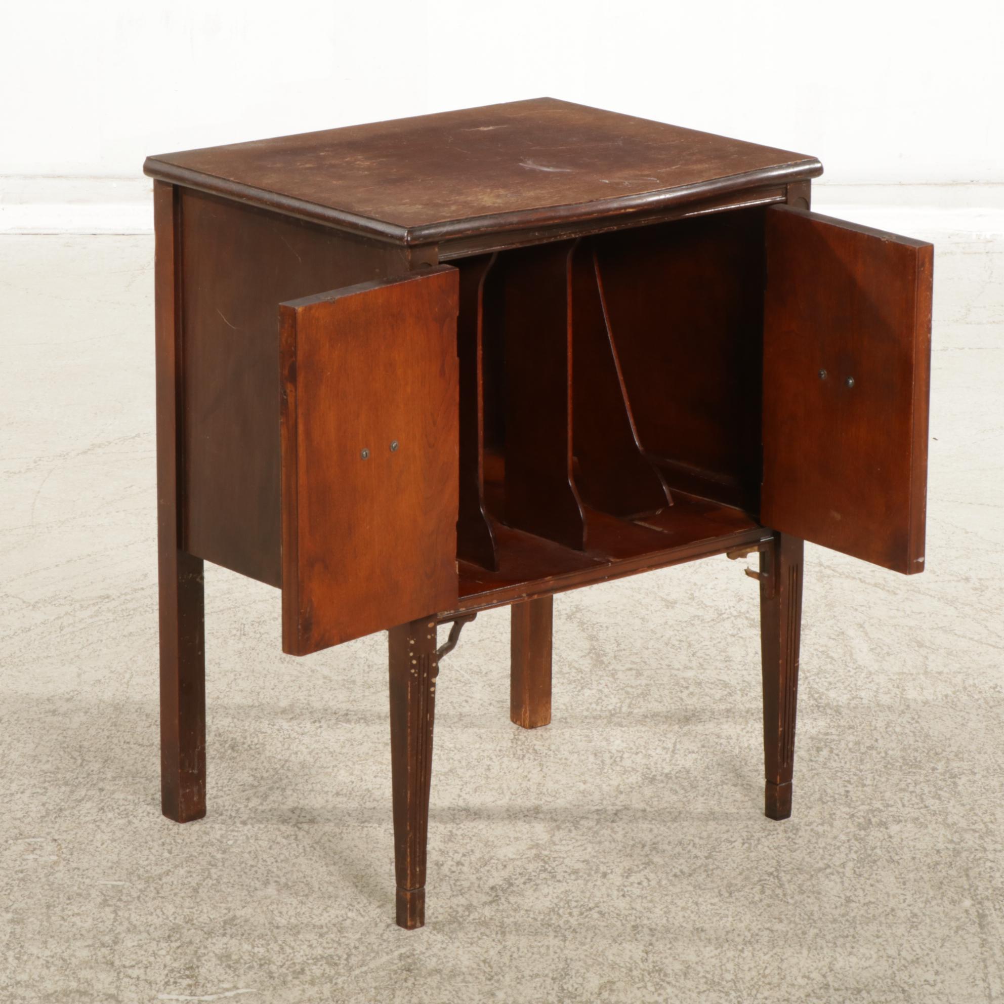 Neoclassical Mahogany Music Cabinet, Early 20th Century