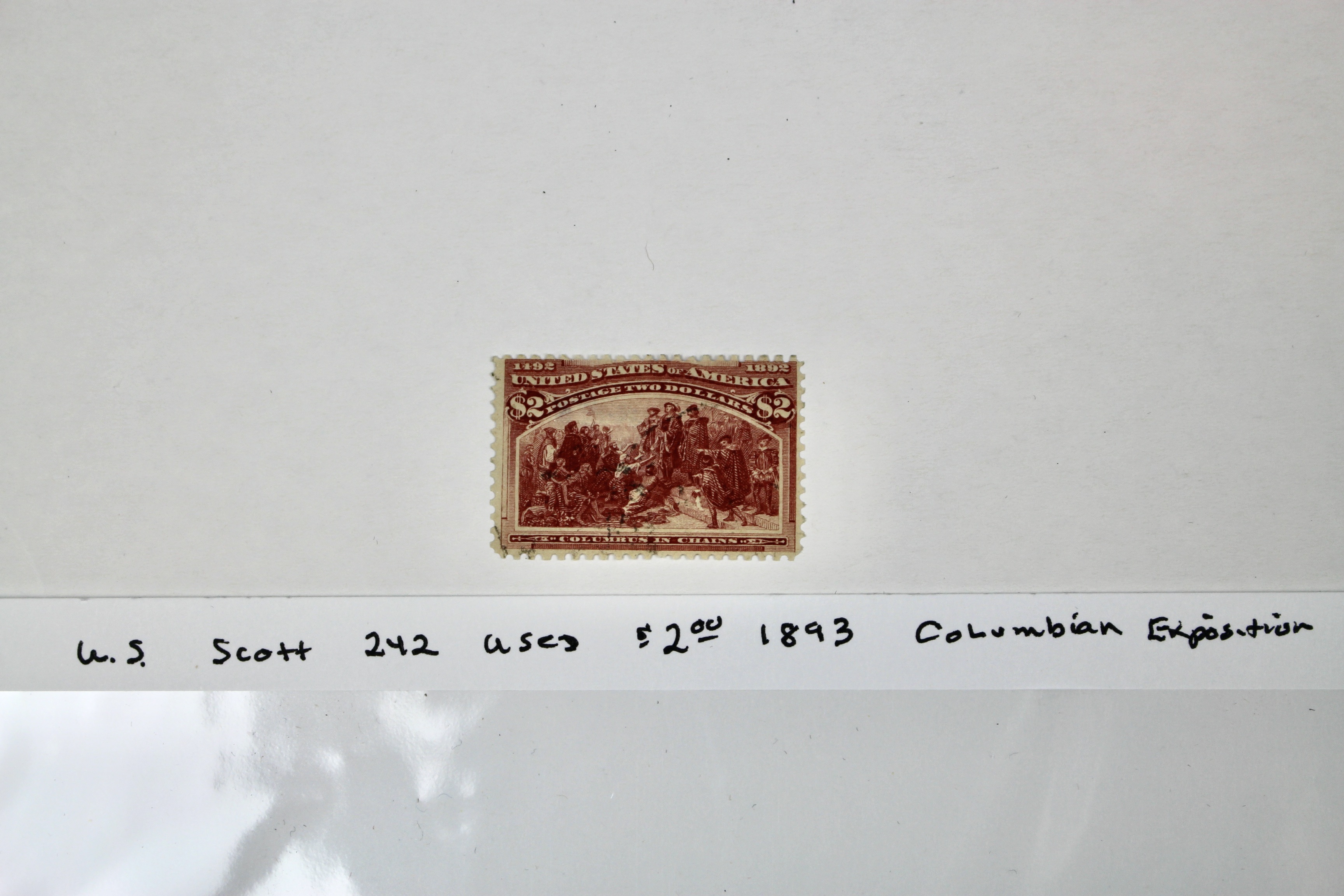 $2 Columbian Exposition Postage Stamp, Scott 242, 1893