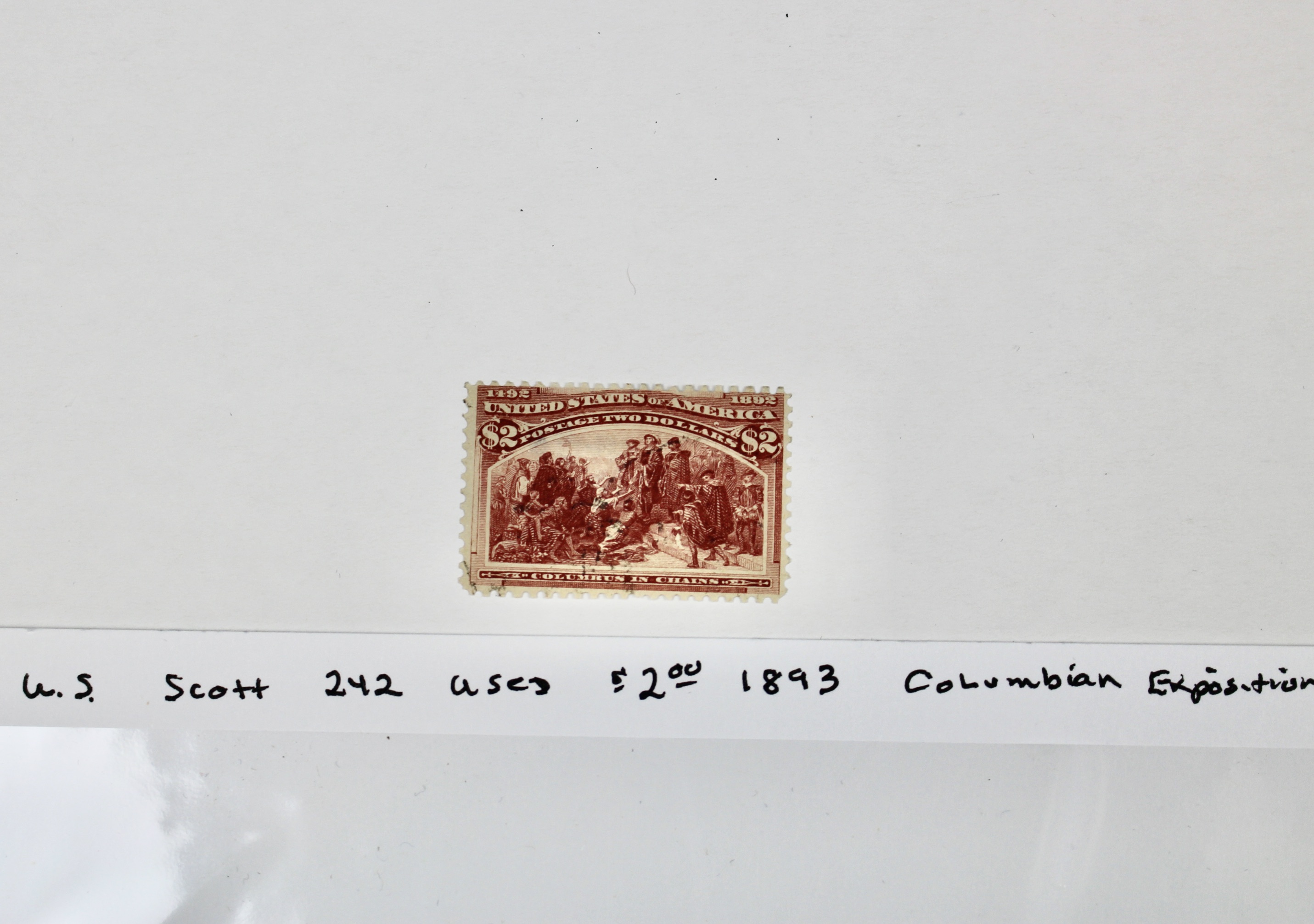$2 Columbian Exposition Postage Stamp, Scott 242, 1893