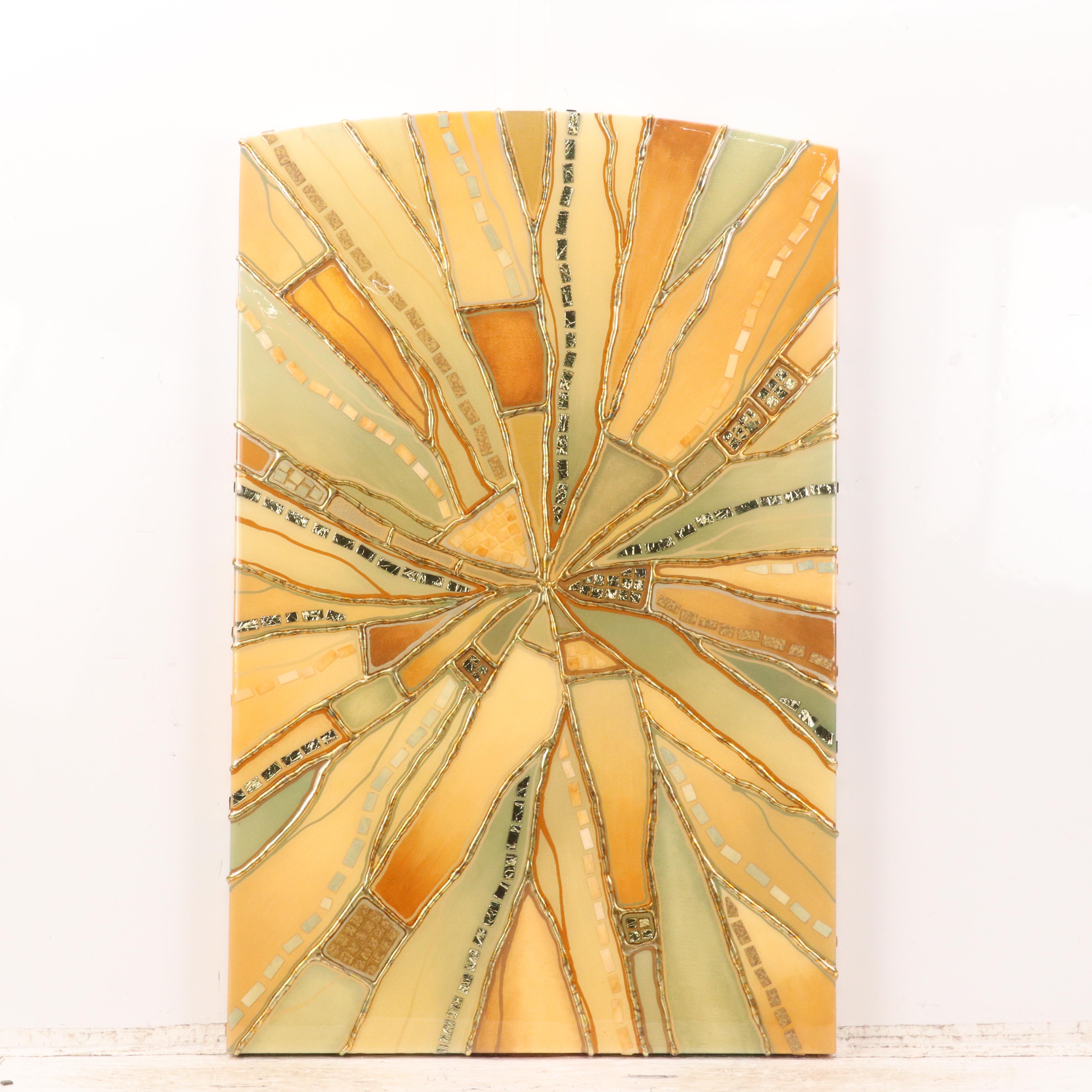 Abstract Expressionistic Style Mixed Media Painting Triptych "Focal Point"